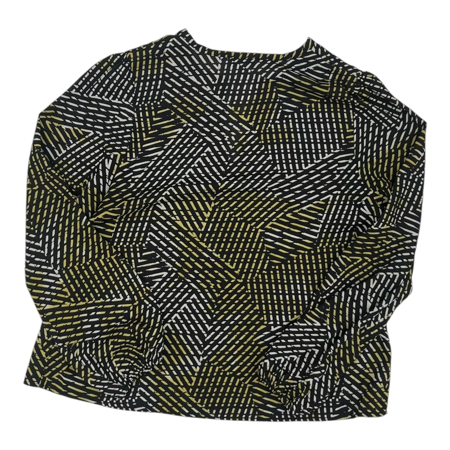 Blouse 3/4 Sleeve By Allison Joy In Black & White, Size:M