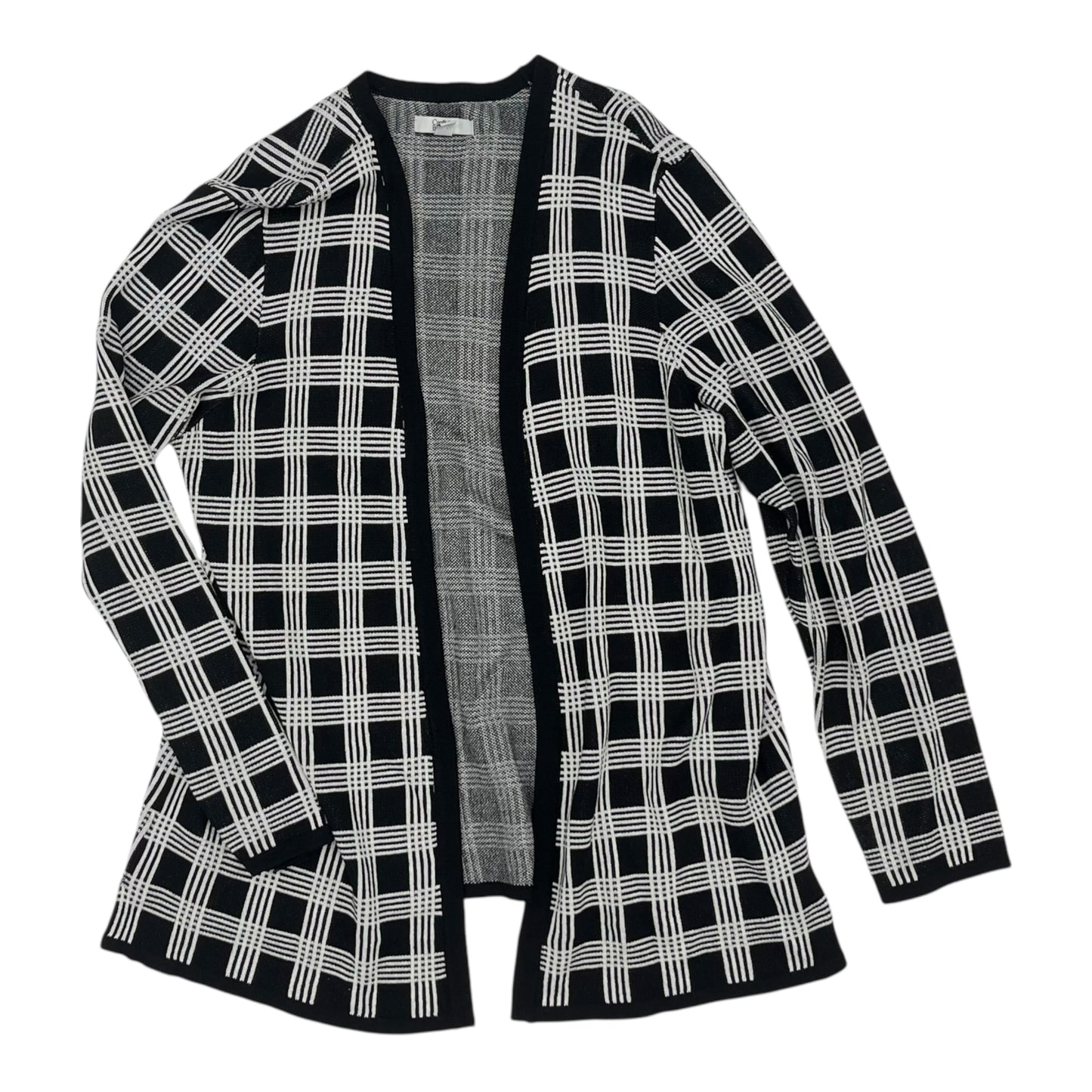 Sweater Cardigan By Croft And Barrow In Black & White, Size:Lp