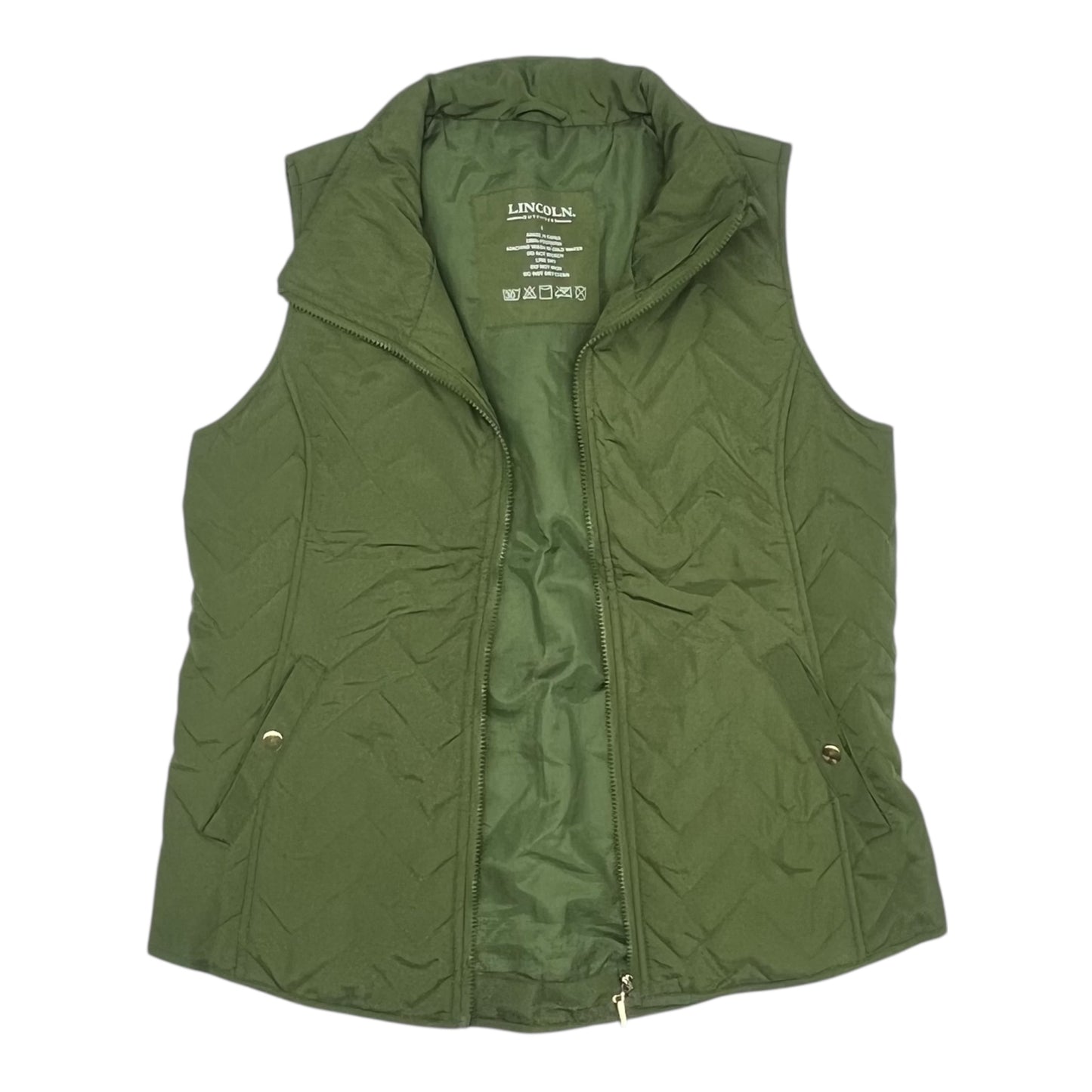 Vest Puffer & Quilted By Clothes Mentor In Green, Size:L