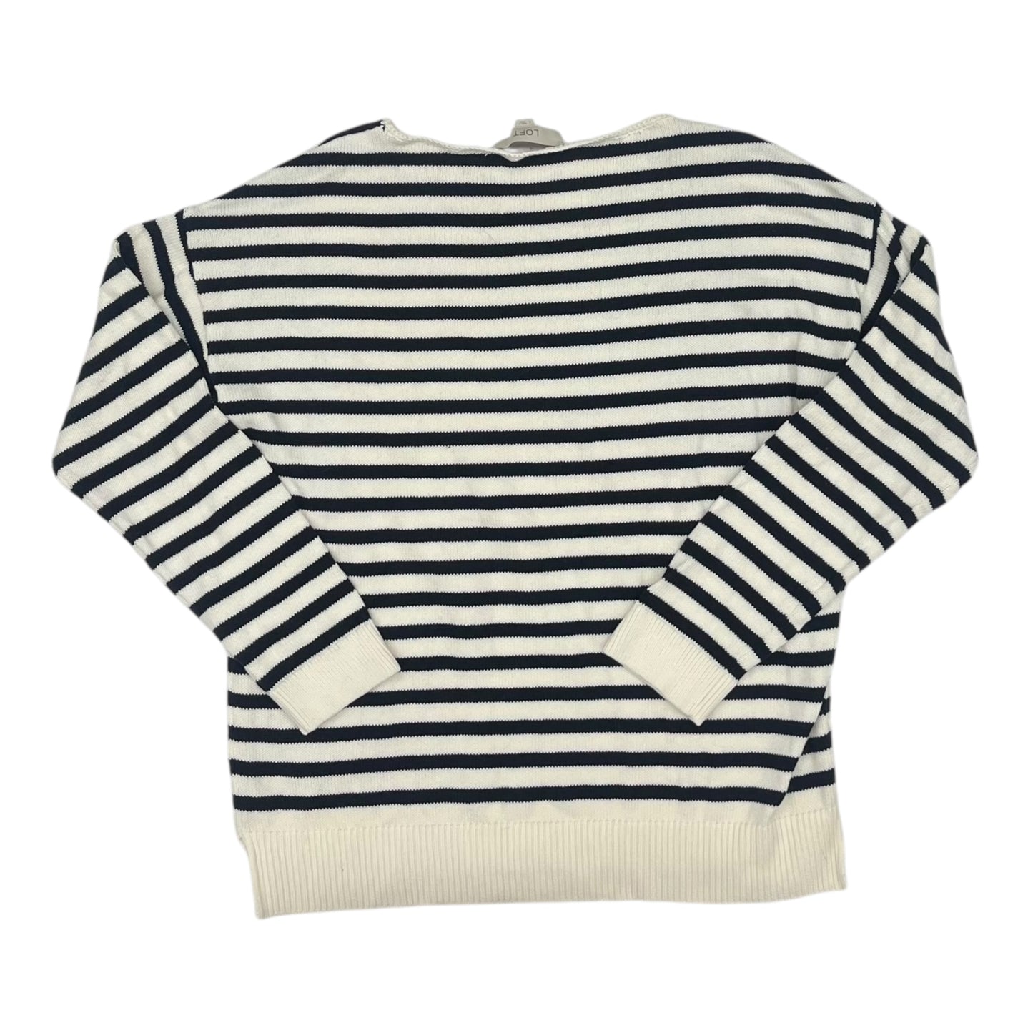 Sweater By Loft In Blue & White, Size:L