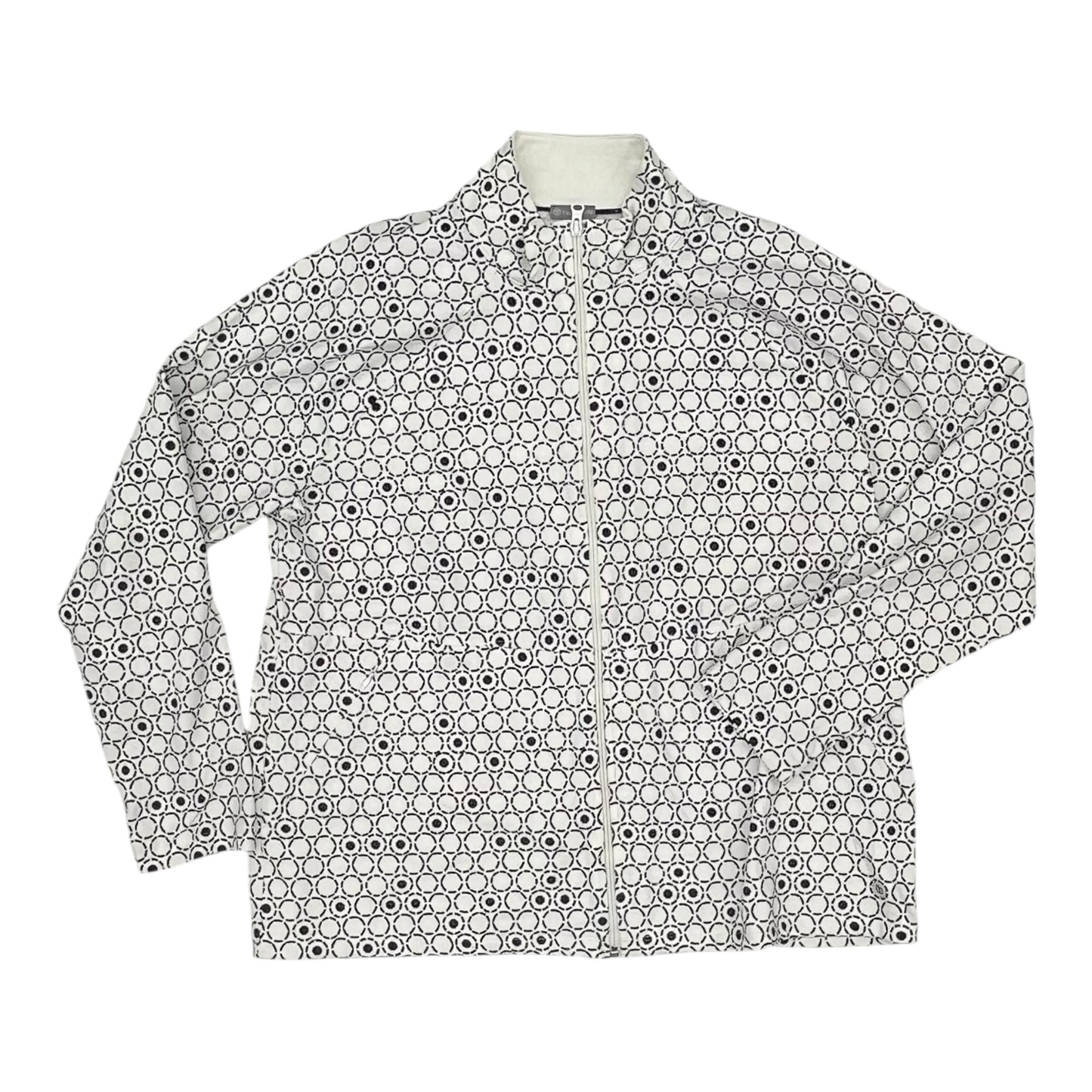 Sweatshirt Collar By Talbots In Black & White, Size:Xl