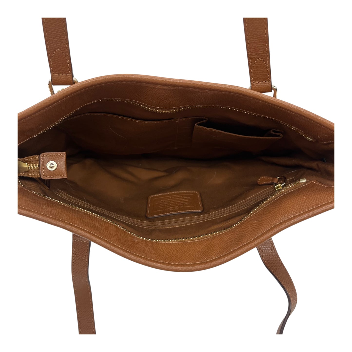 Handbag Designer By Coach In Tan, Size:Medium