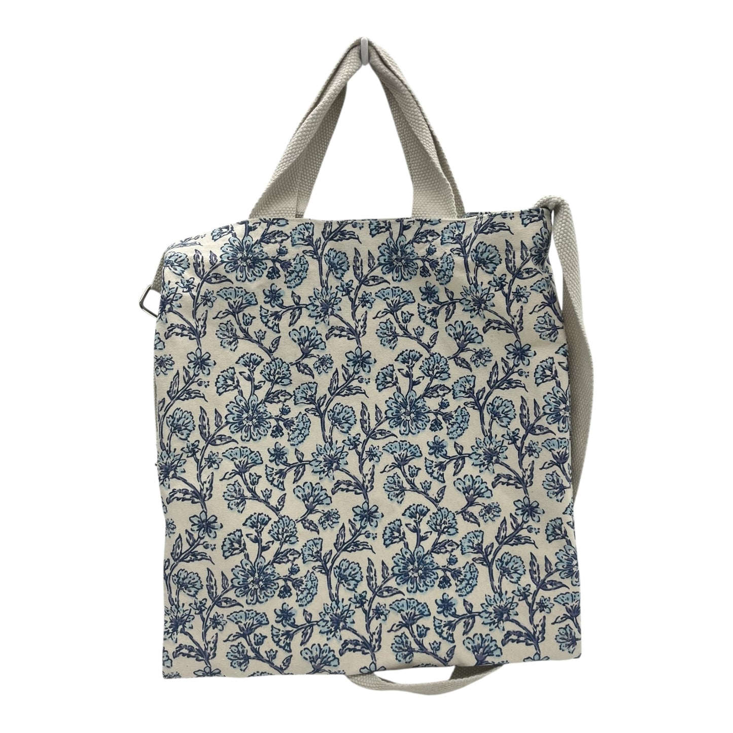 Tote By Clothes Mentor In Blue & Cream, Size:Small