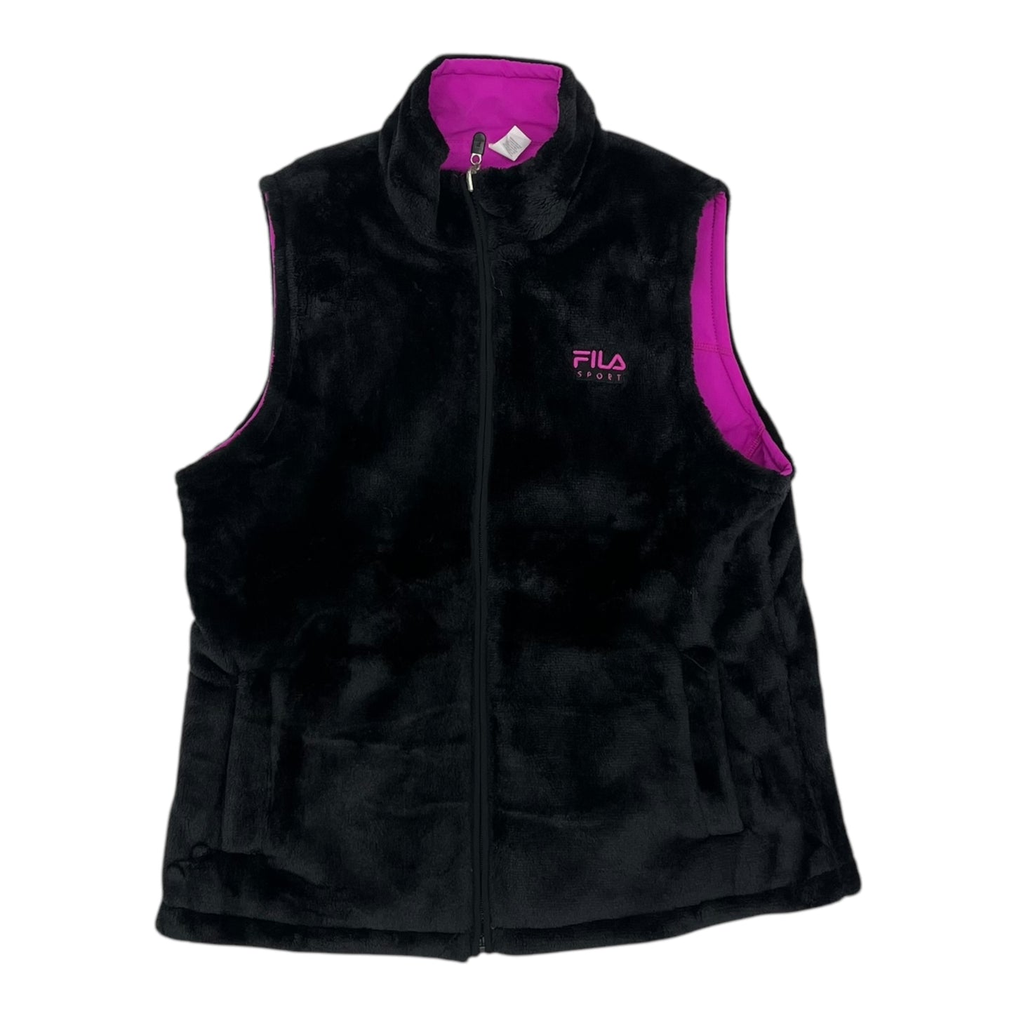 Vest Faux Fur & Sherpa By Fila In Black, Size:L