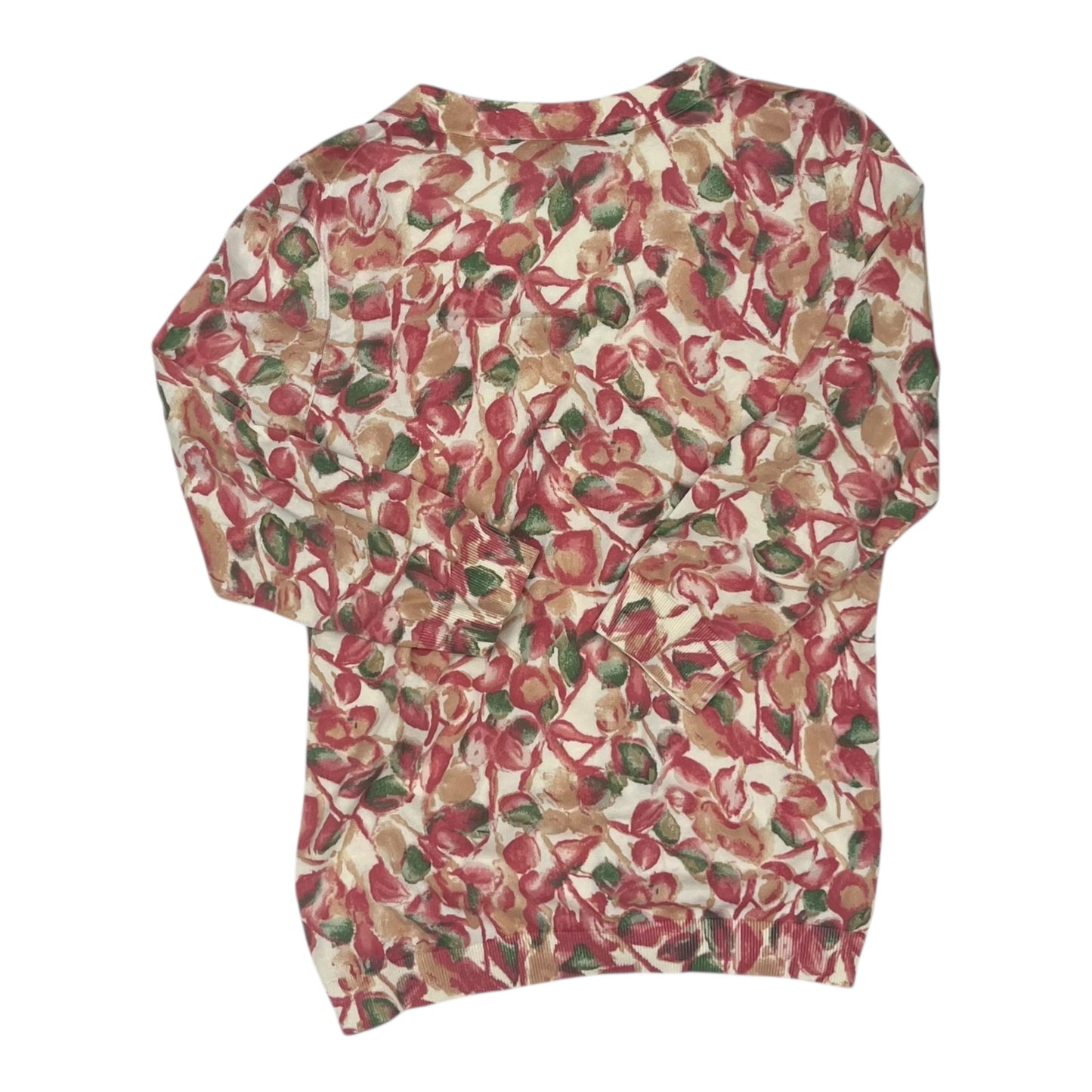 Cardigan By Talbots In Floral Print, Size:L