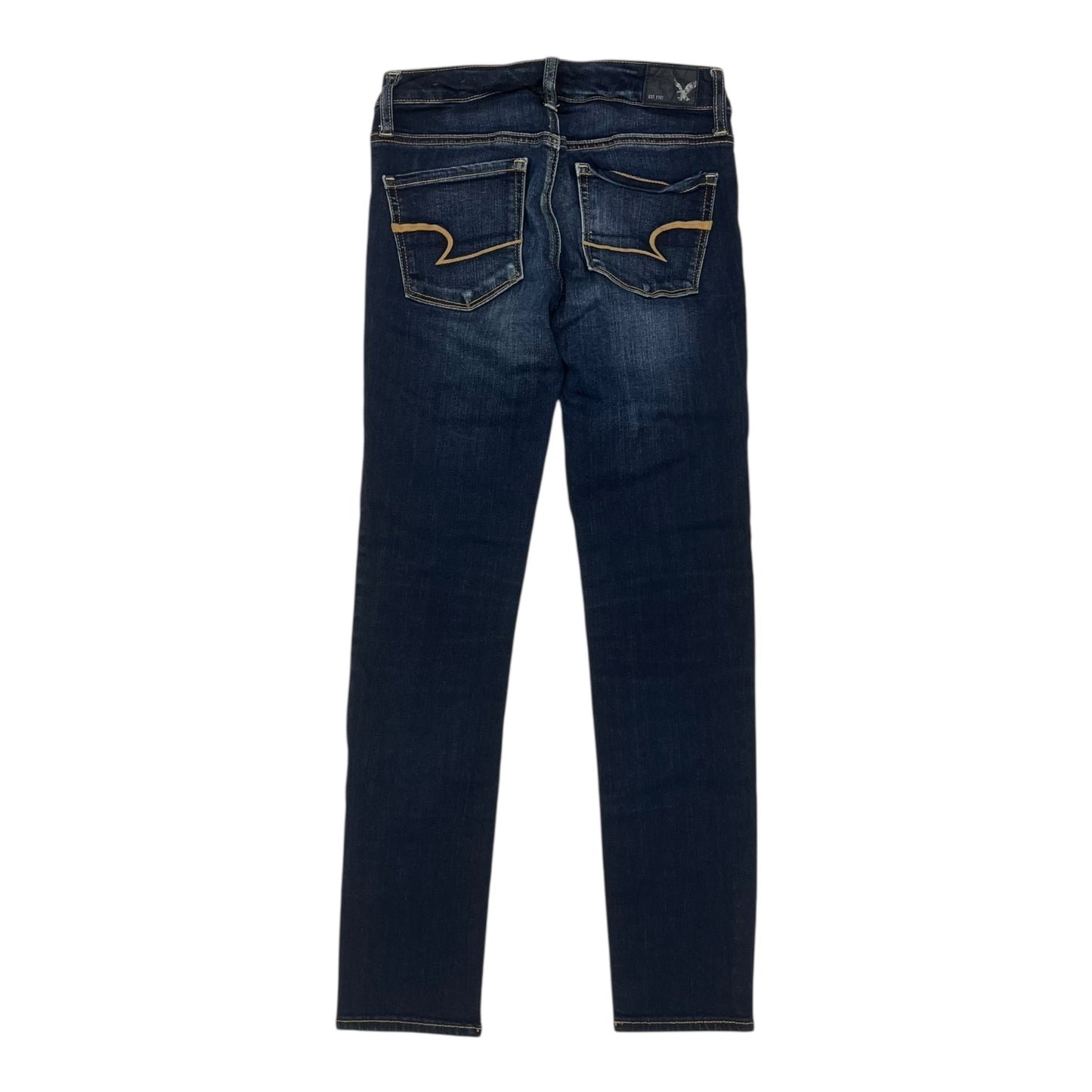 Jeans Skinny By American Eagle In Blue Denim, Size:0