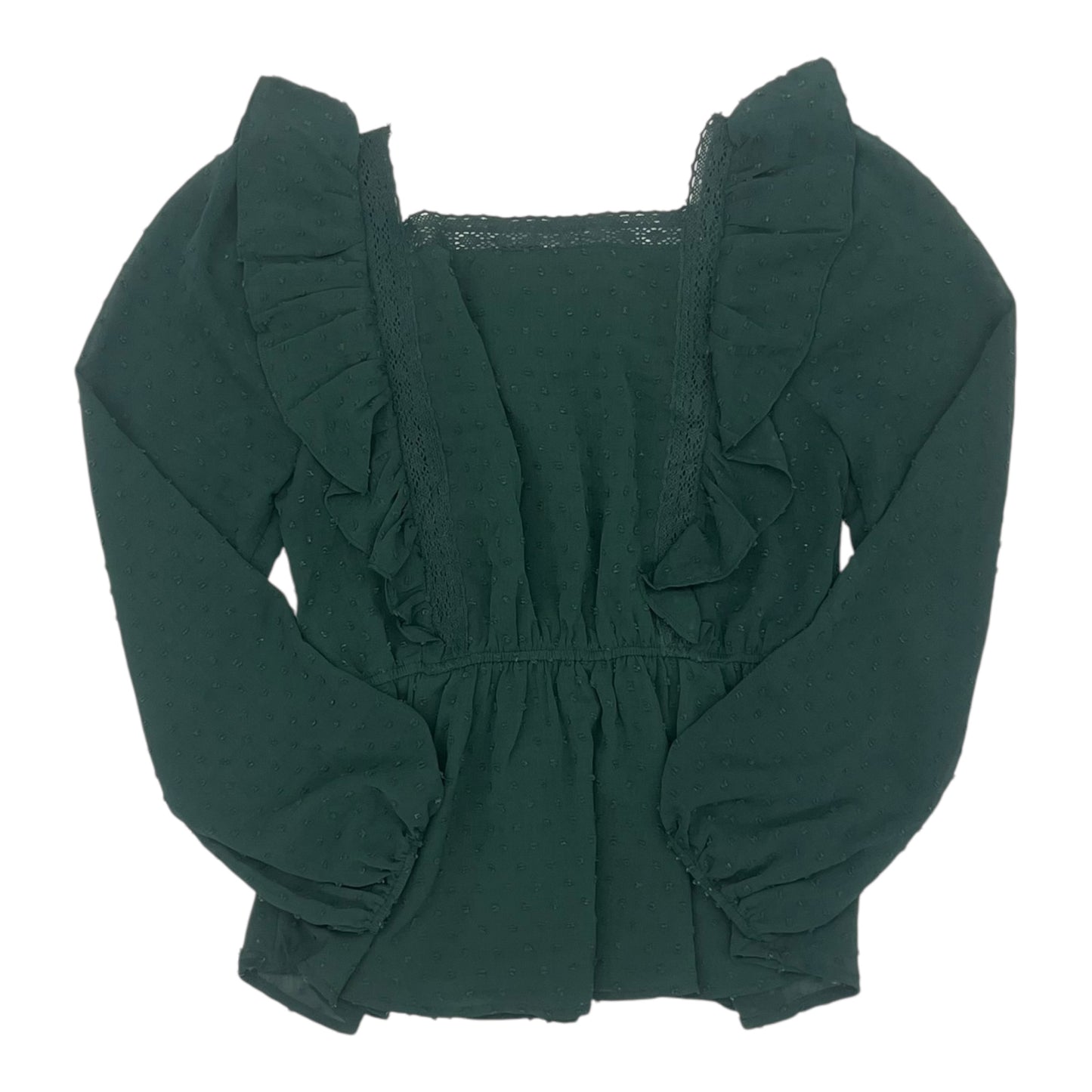 Blouse Ls By Andree By Unit In Green, Size:M