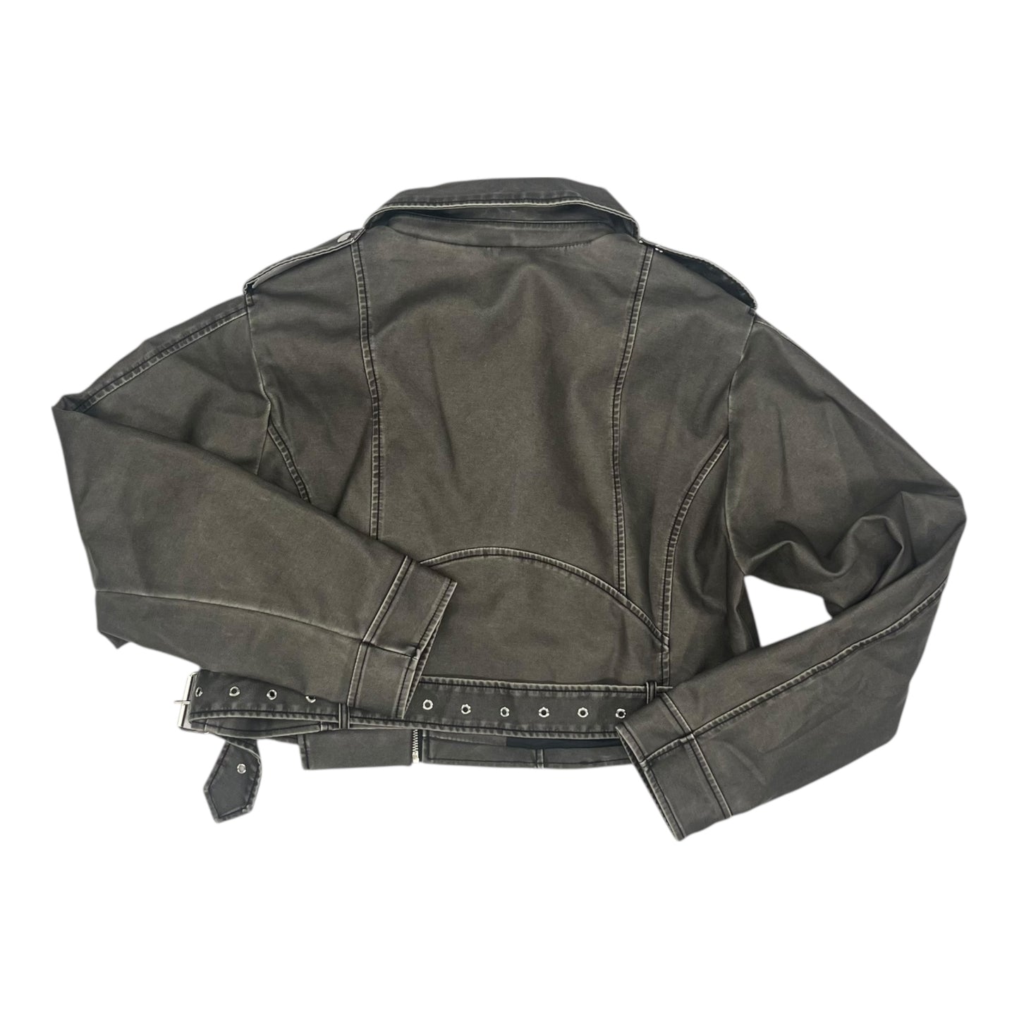 Jacket Denim By Fashion Nova In Black Denim, Size:Xl