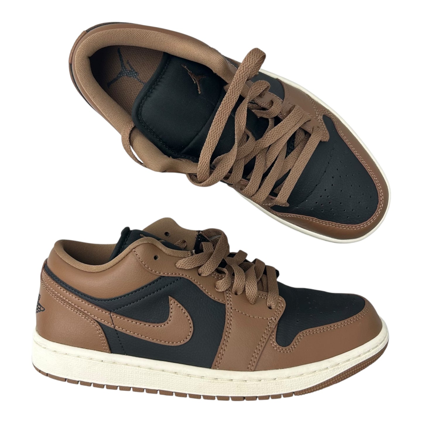 Shoes Luxury Designer By Jordan In Black & Brown, Size:10.5