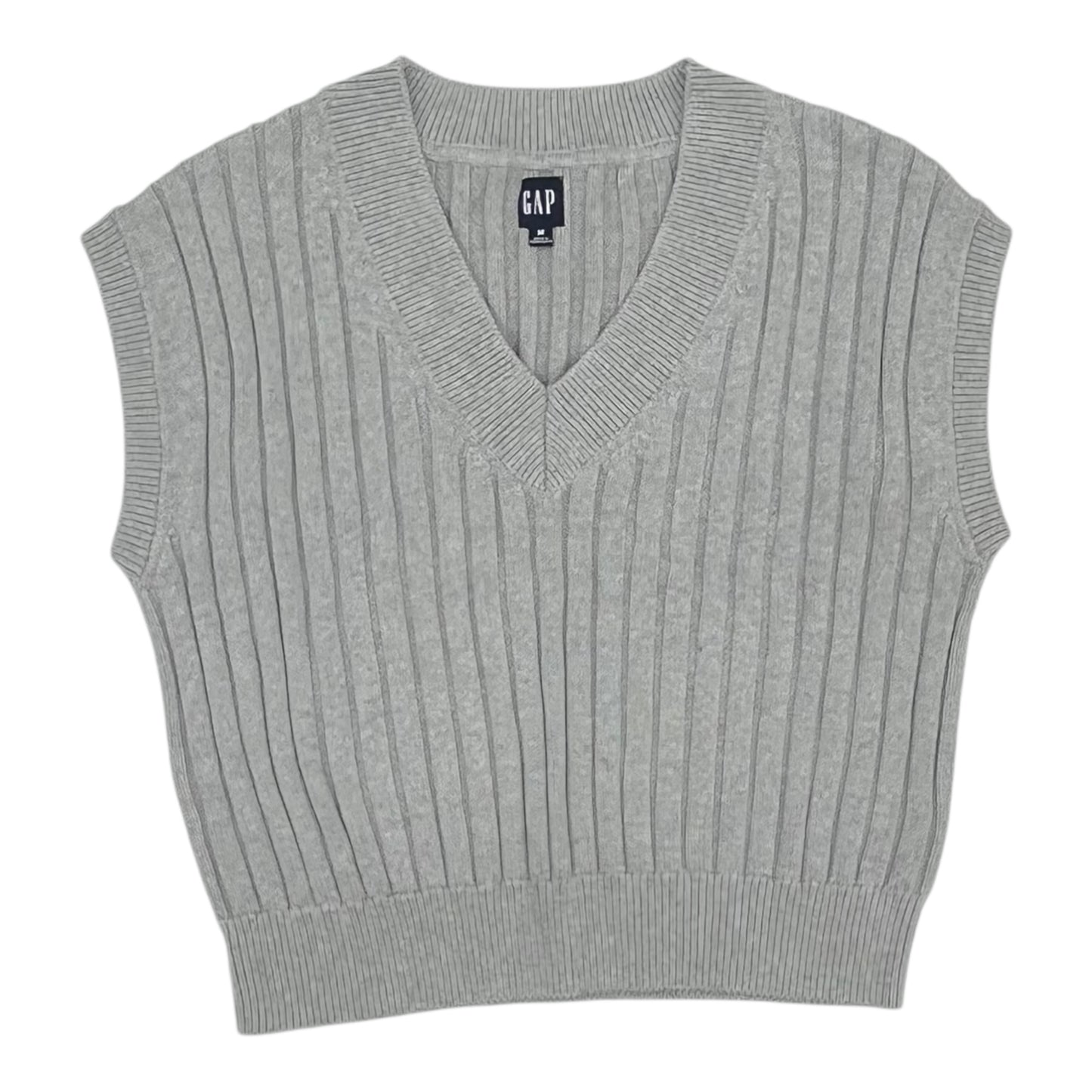 Vest Sweater By Gap In Grey, Size:M