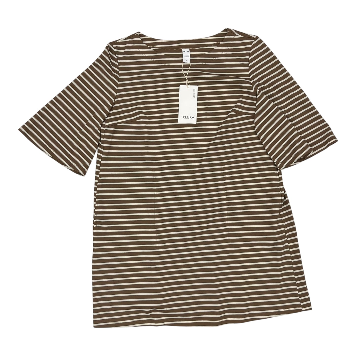 Dress Casual Short By Cmf In Brown & Cream, Size:Xl