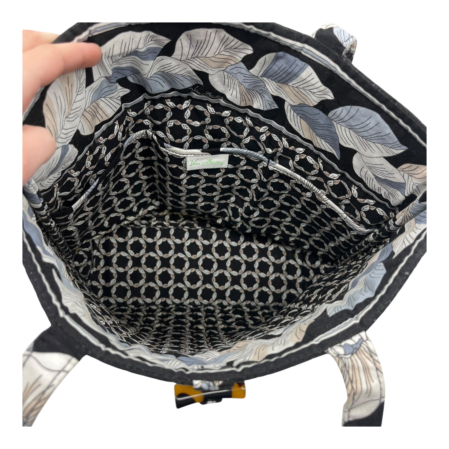 Tote By Vera Bradley In Black & White, Size:Medium