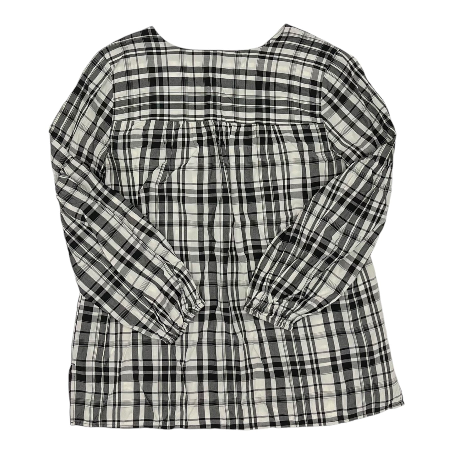 Blouse Ls By Loft In Black & White, Size:M