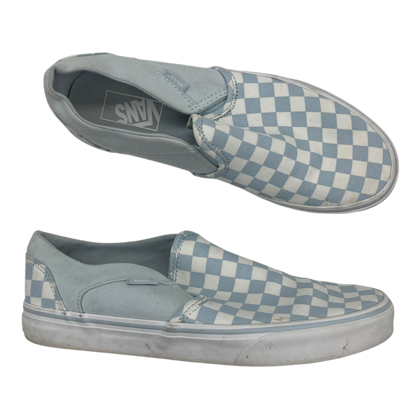 SHOES FLATS by VANS In BLUE & WHITE, Size: 10