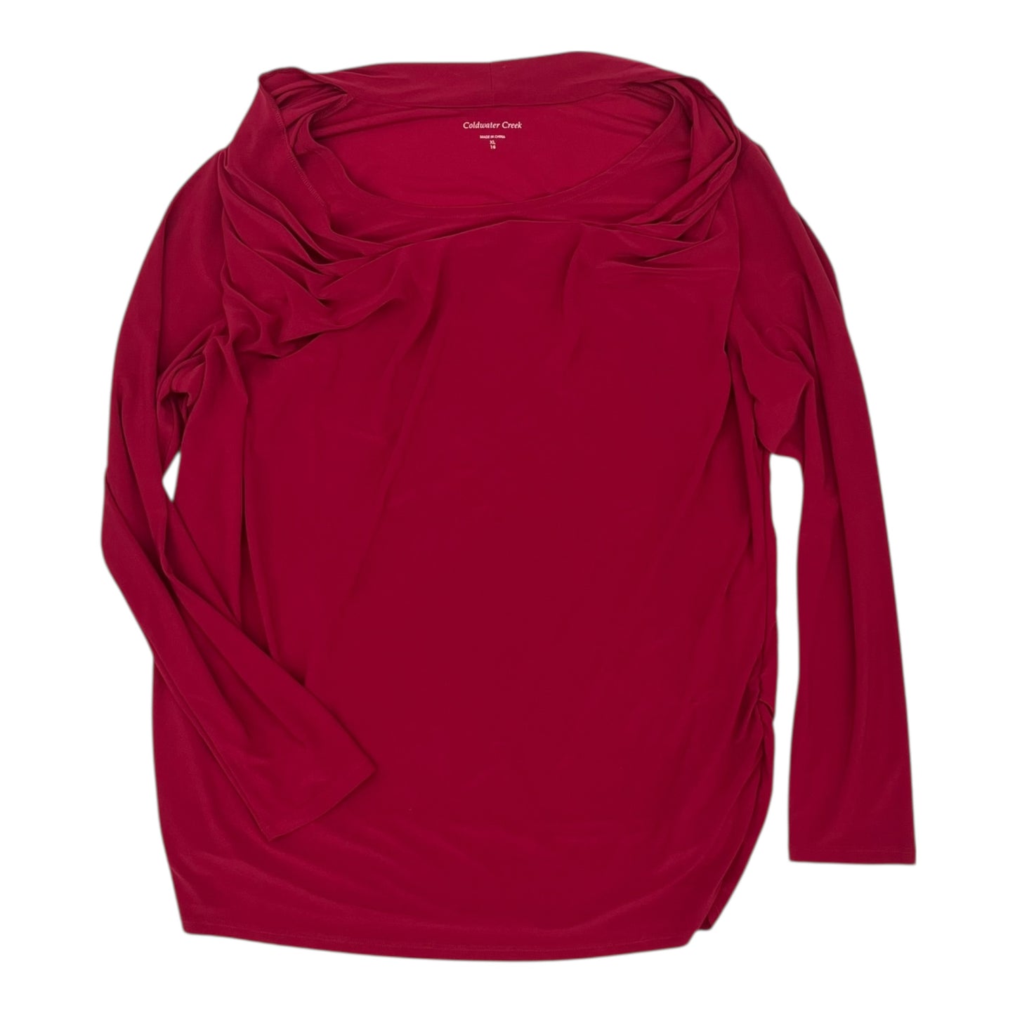 Blouse Ls By Coldwater Creek In Red, Size:Xl