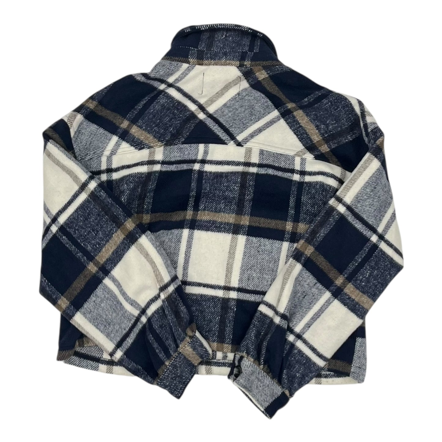 Jacket Shirt By Ashley In Blue & Cream, Size:Xl