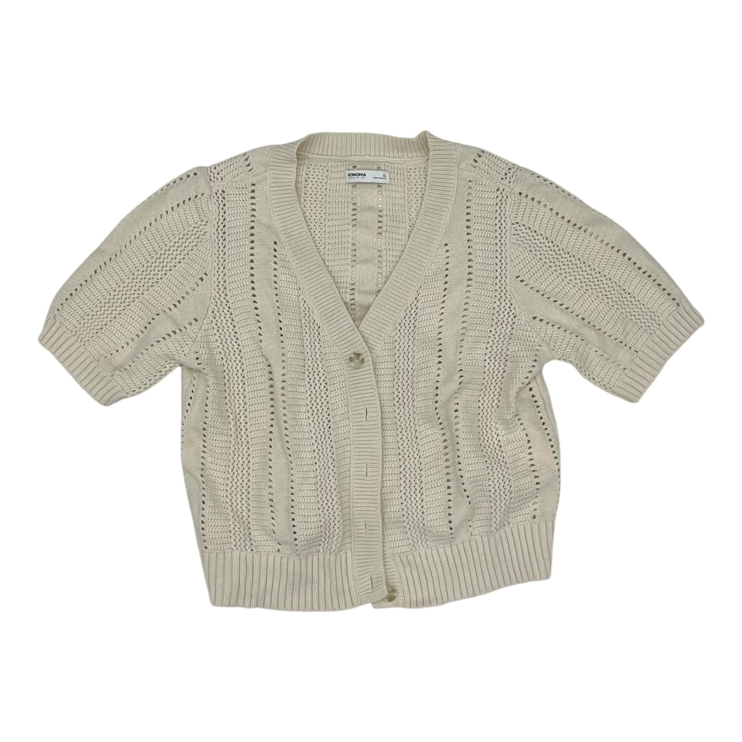 Sweater Cardigan By Sonoma In Cream, Size:Xl