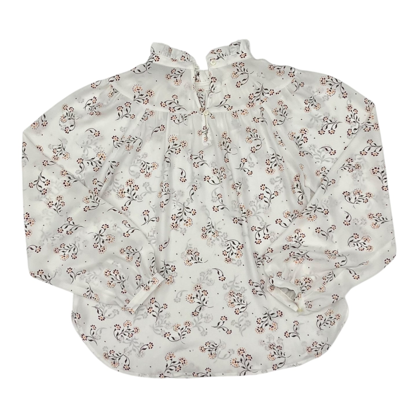 Blouse Ls By Loft In White, Size:Xs