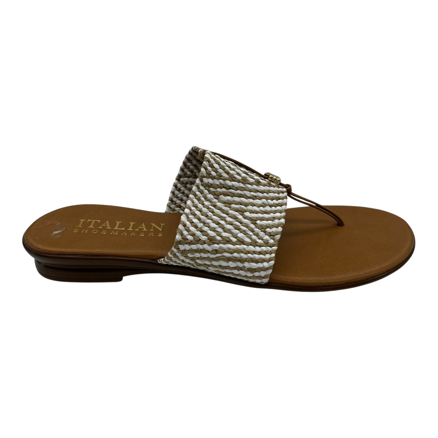 SANDALS FLIP FLOPS by ITALIAN SHOEMAKERS In TAN, Size: 9.5
