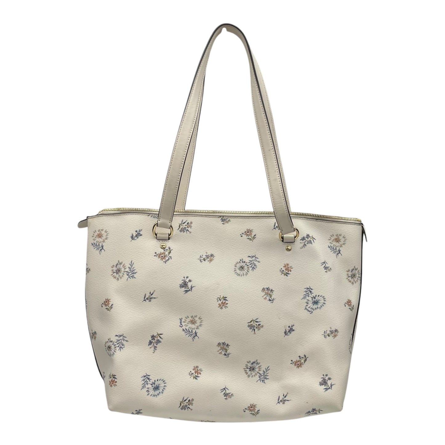 Handbag Designer By Coach In Cream, Size:Large