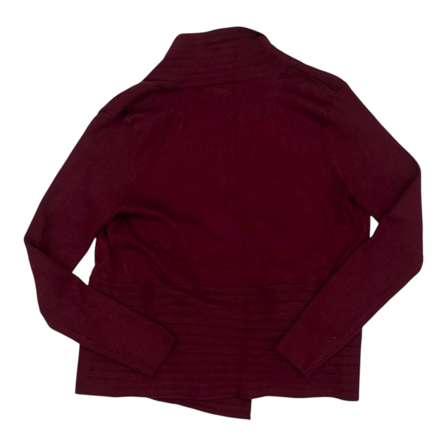 Sweater Cardigan By Liz Claiborne In Maroon, Size:L