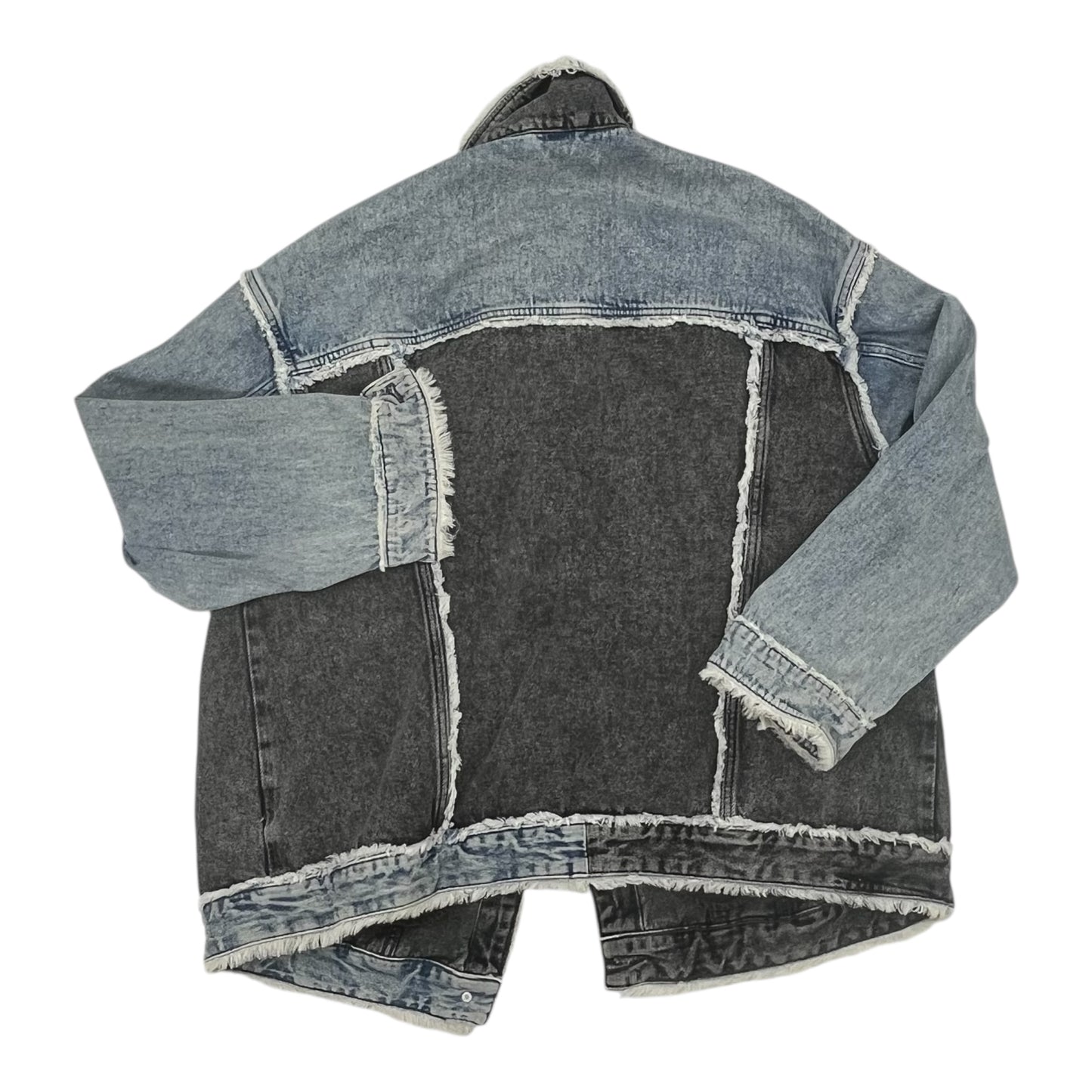 Jacket Denim By Divided In Black & Blue, Size:L