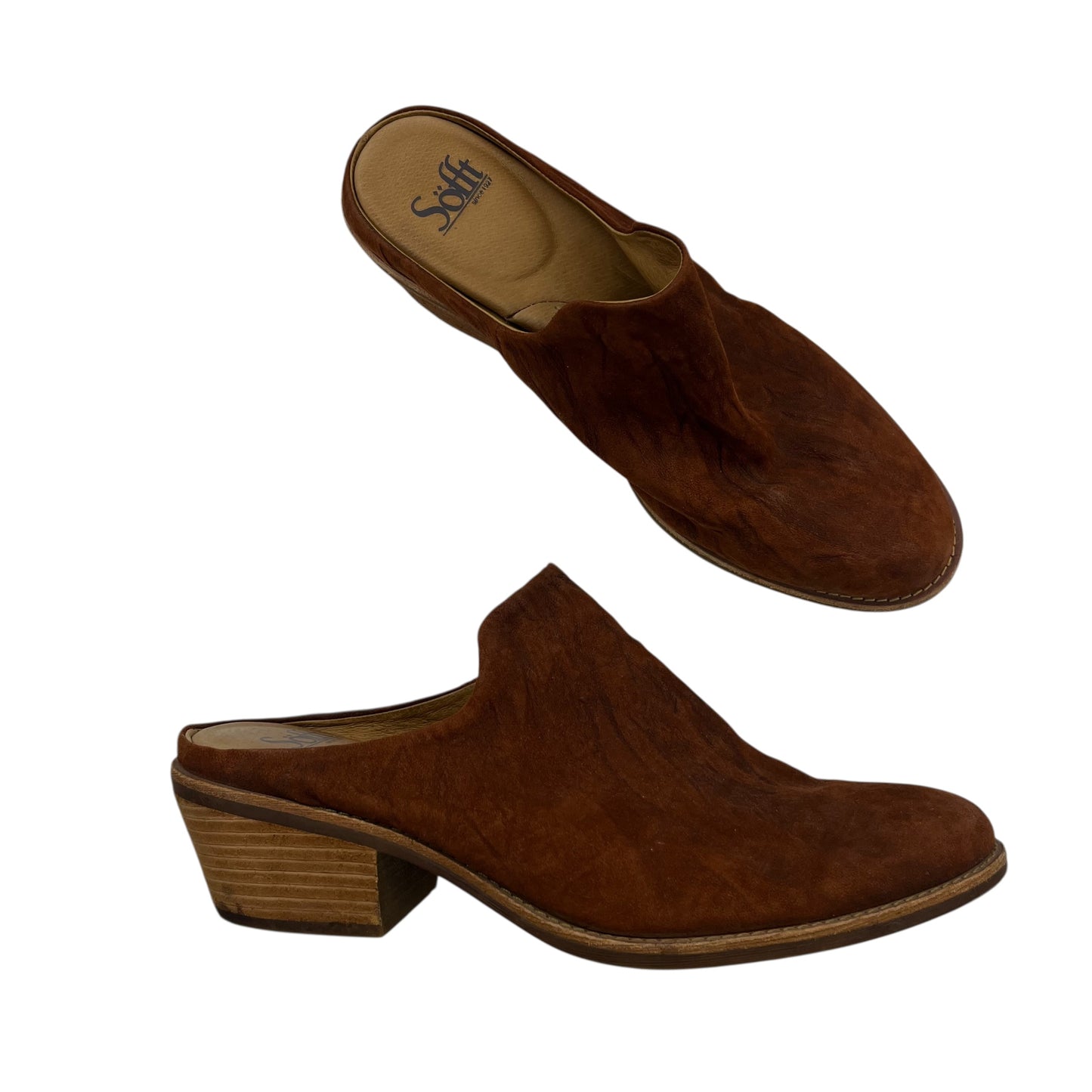 Shoes Heels Block By Sofft In Brown, Size:10