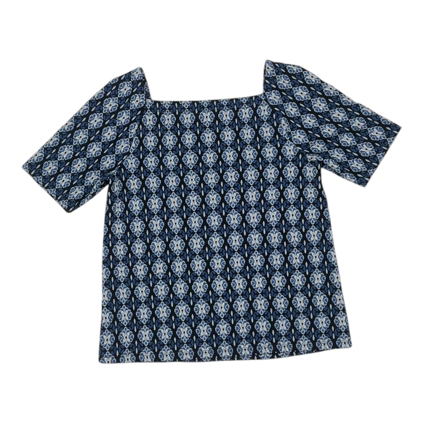 Blouse 3/4 Sleeve By Loft In Black & Blue, Size:Xs