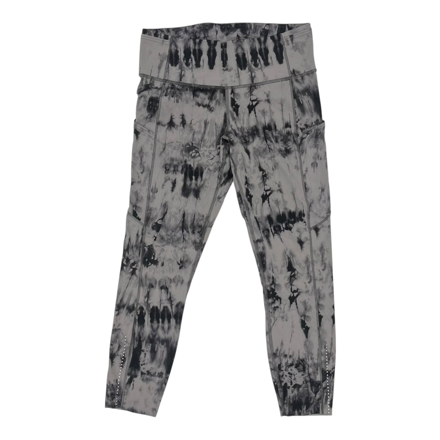 Athletic Leggings Capris By Lululemon In Black & Grey, Size:M