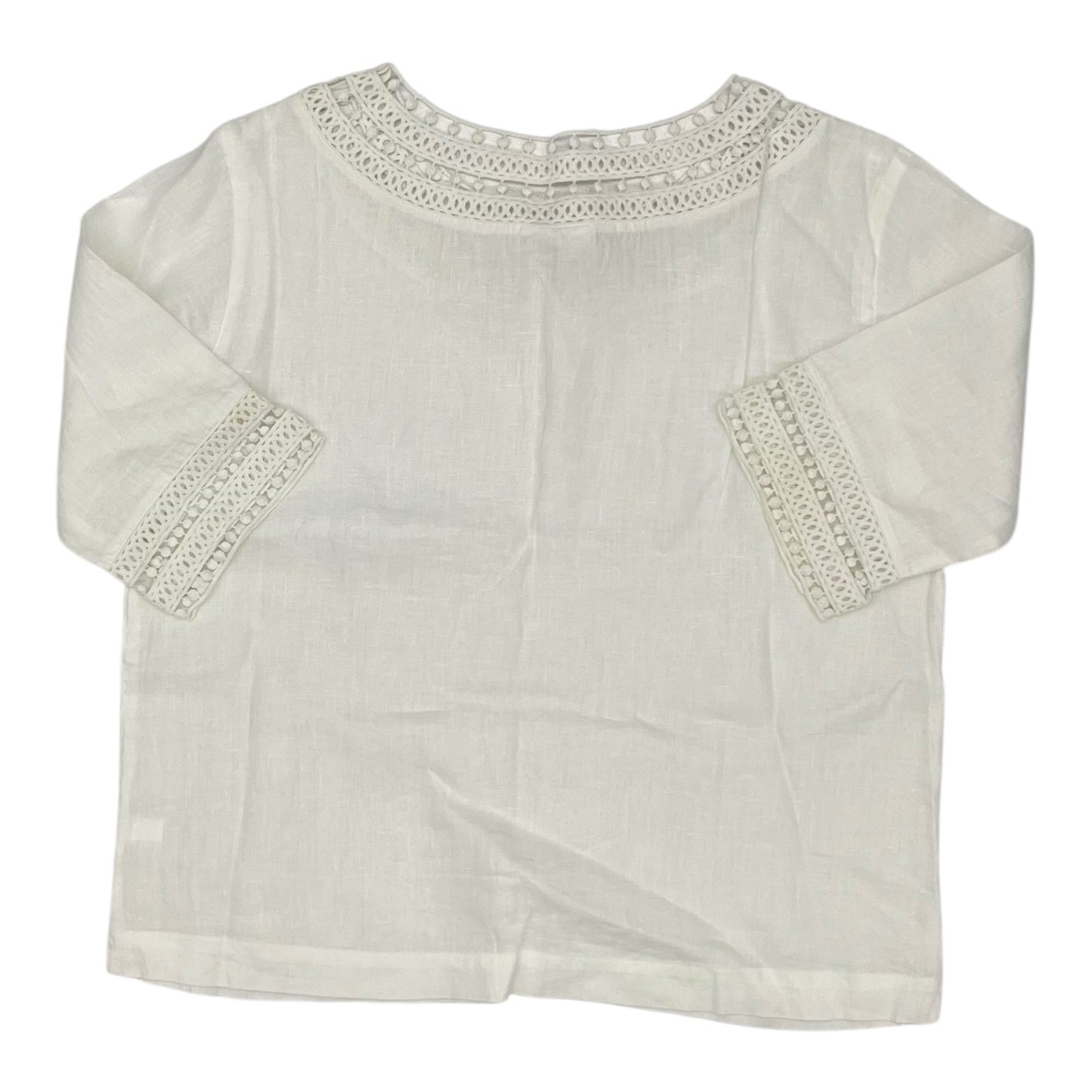 Blouse 3/4 Sleeve By J. Jill In White, Size:S