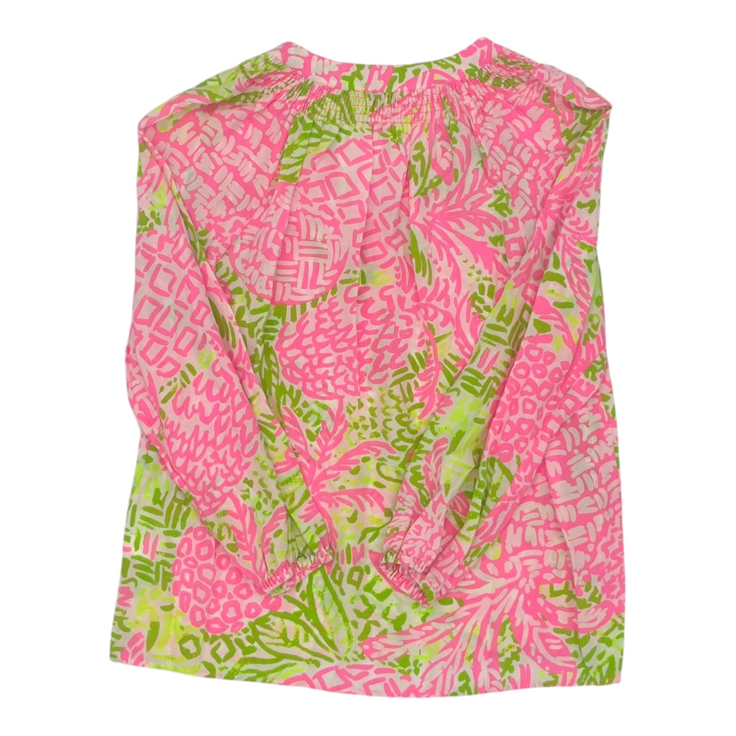 Top Ls Designer By Lilly Pulitzer In Green & Pink, Size:L