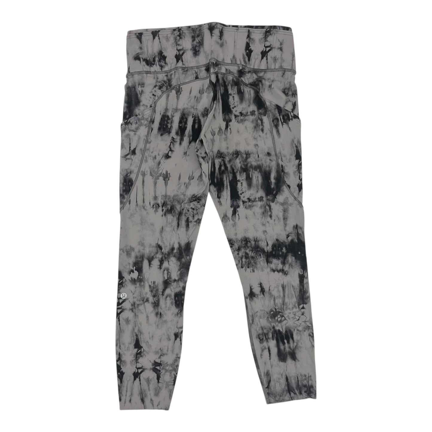 Athletic Leggings Capris By Lululemon In Black & Grey, Size:M