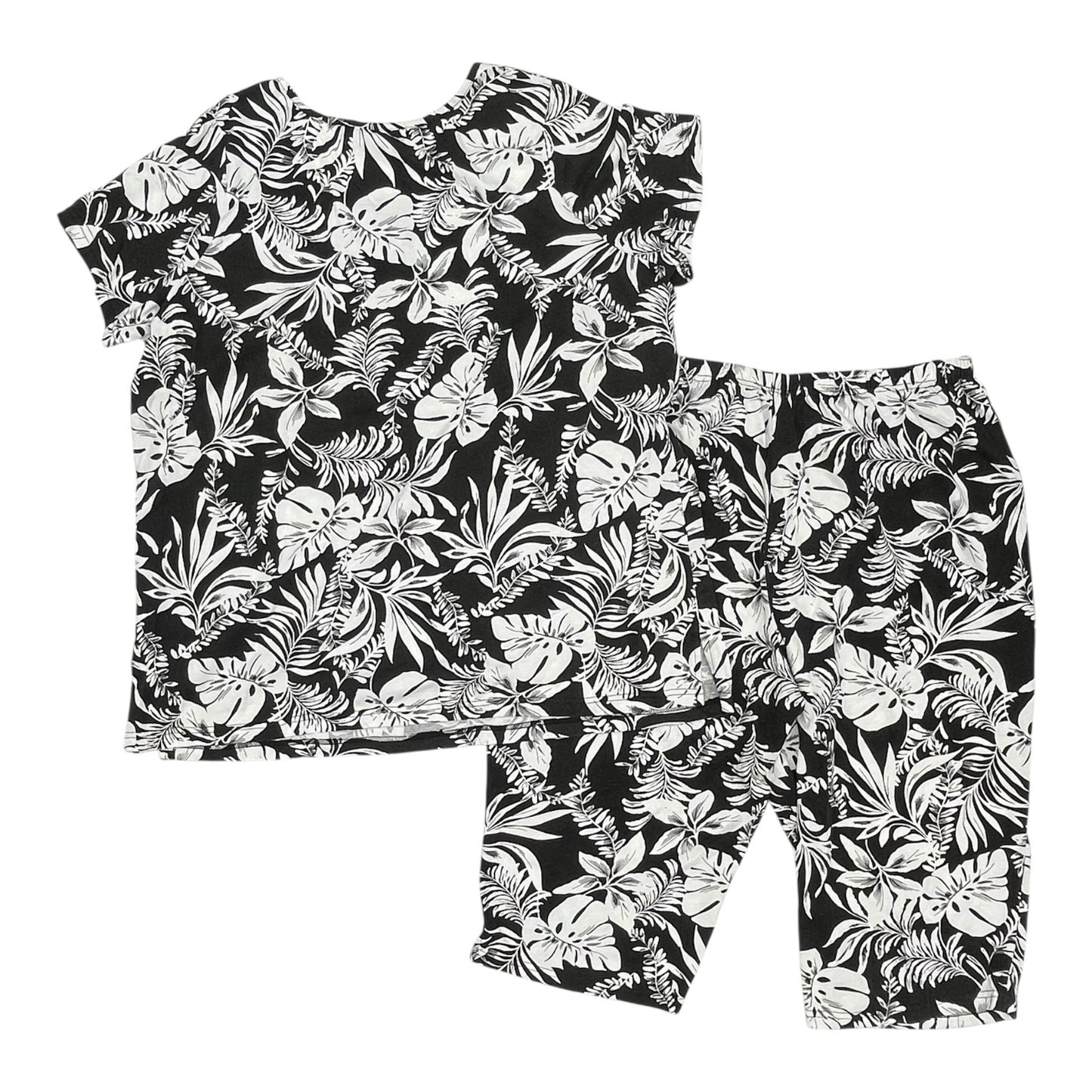 Lounge Set Pants By Roamans In Black & White, Size:2X