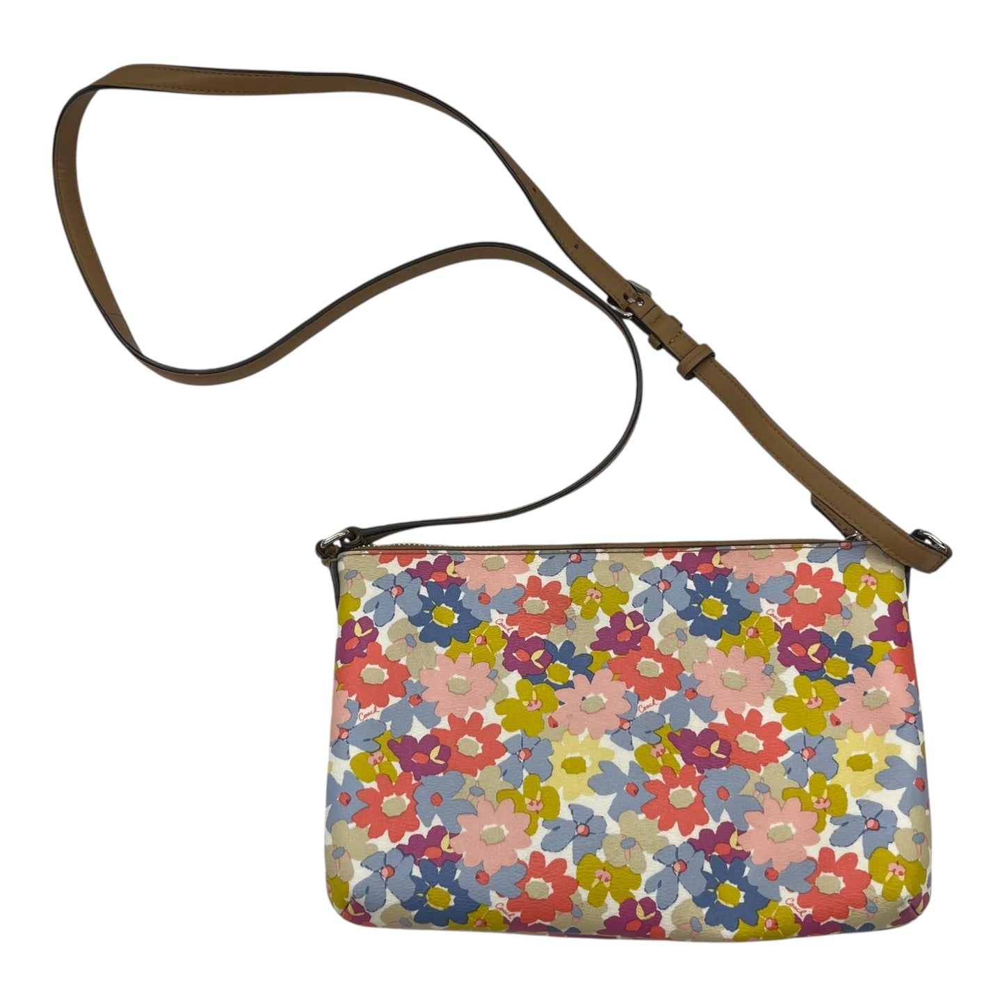 Crossbody Designer By Coach In Floral Print, Size:Medium