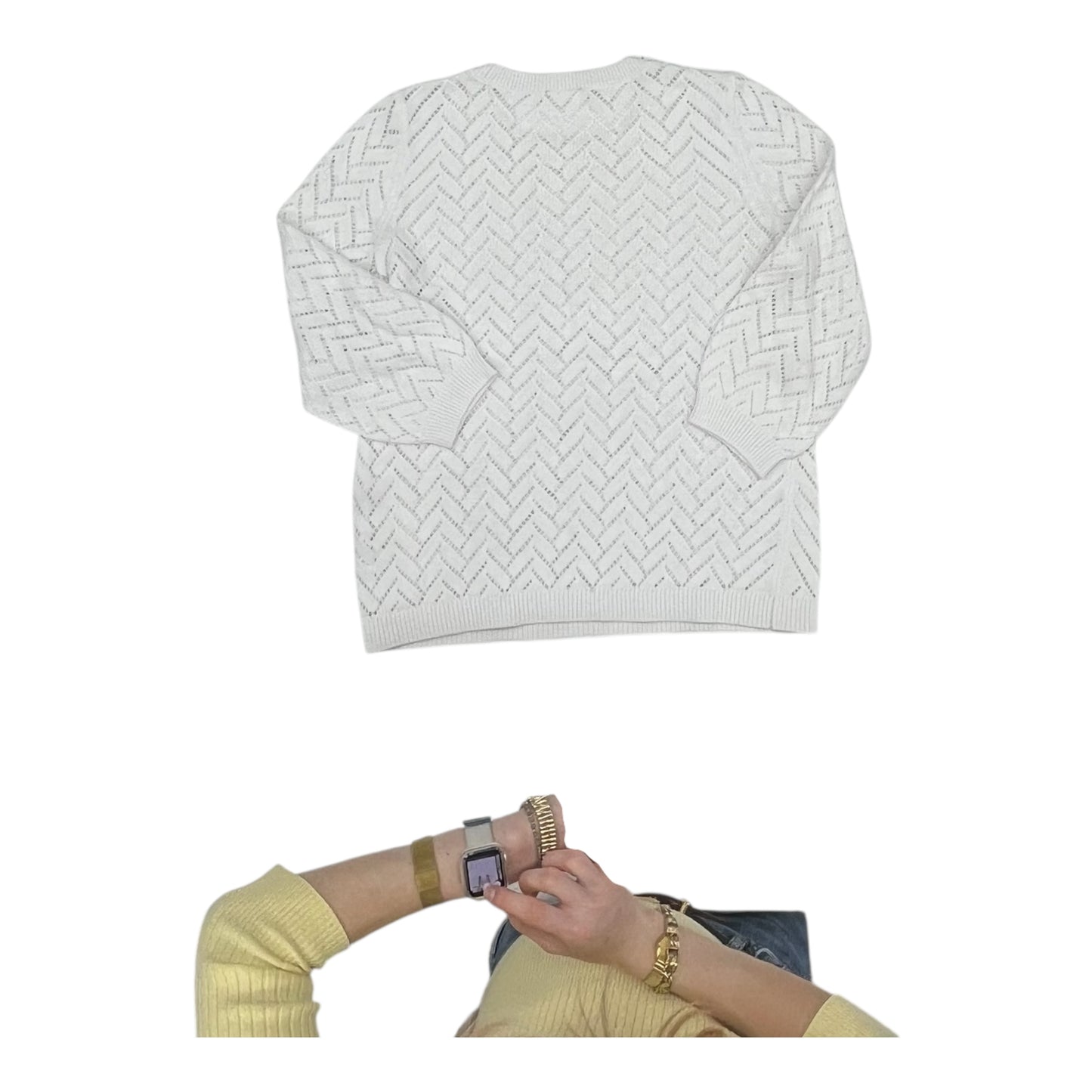 Sweater By Clothes Mentor In White, Size:S