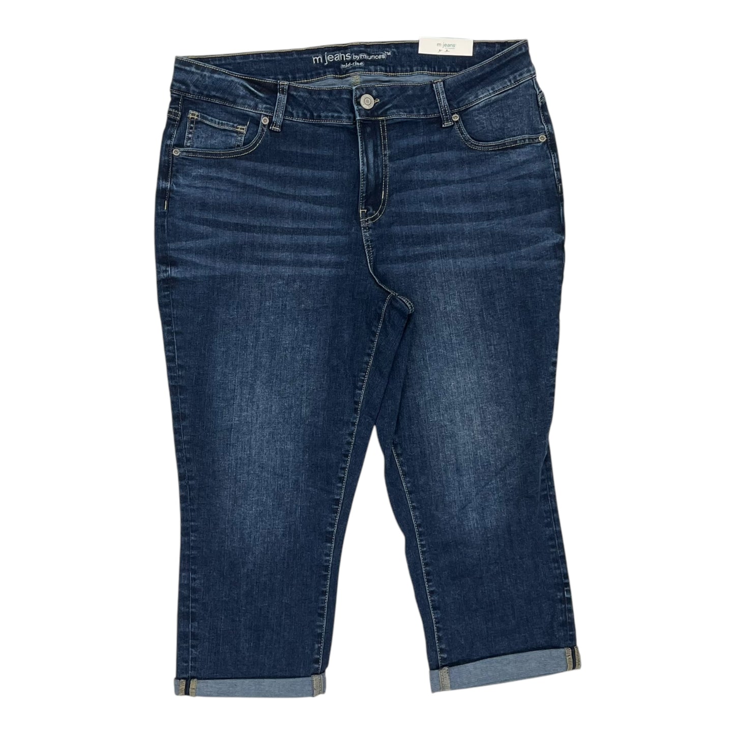 Jeans Cropped By Maurices In Blue Denim, Size:18