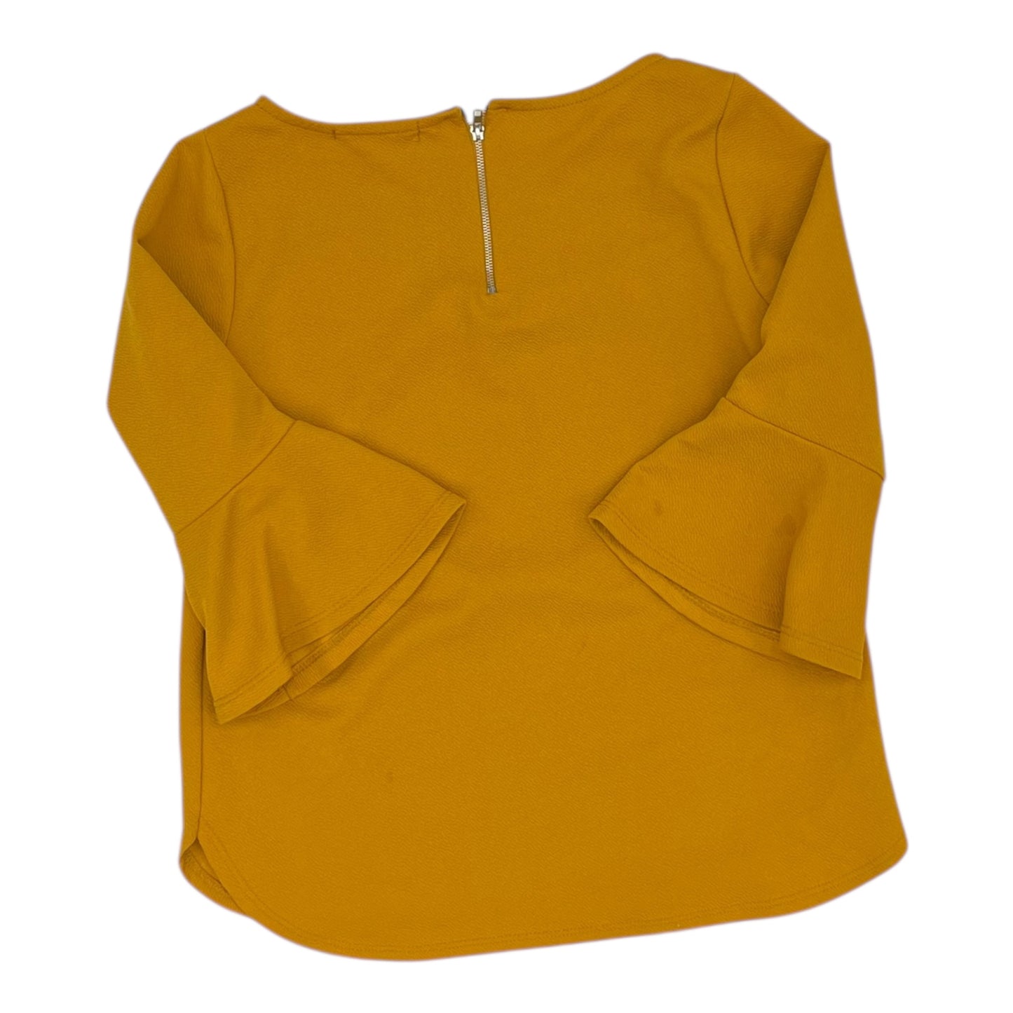 Top 3/4 Sleeve By Green Envelope In Yellow, Size:S