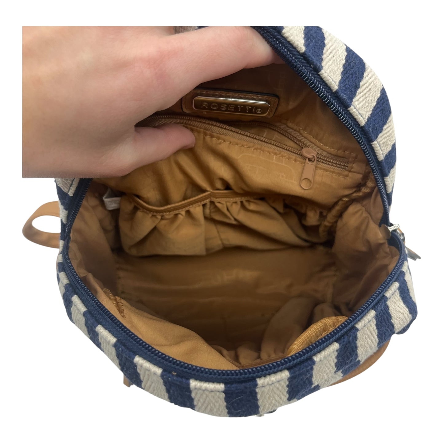 Backpack By Rosetti In Blue & Cream, Size:Medium