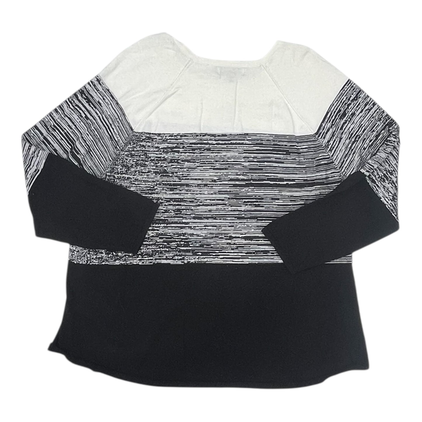 Sweater By Karen Scott In Black & Cream, Size:3X