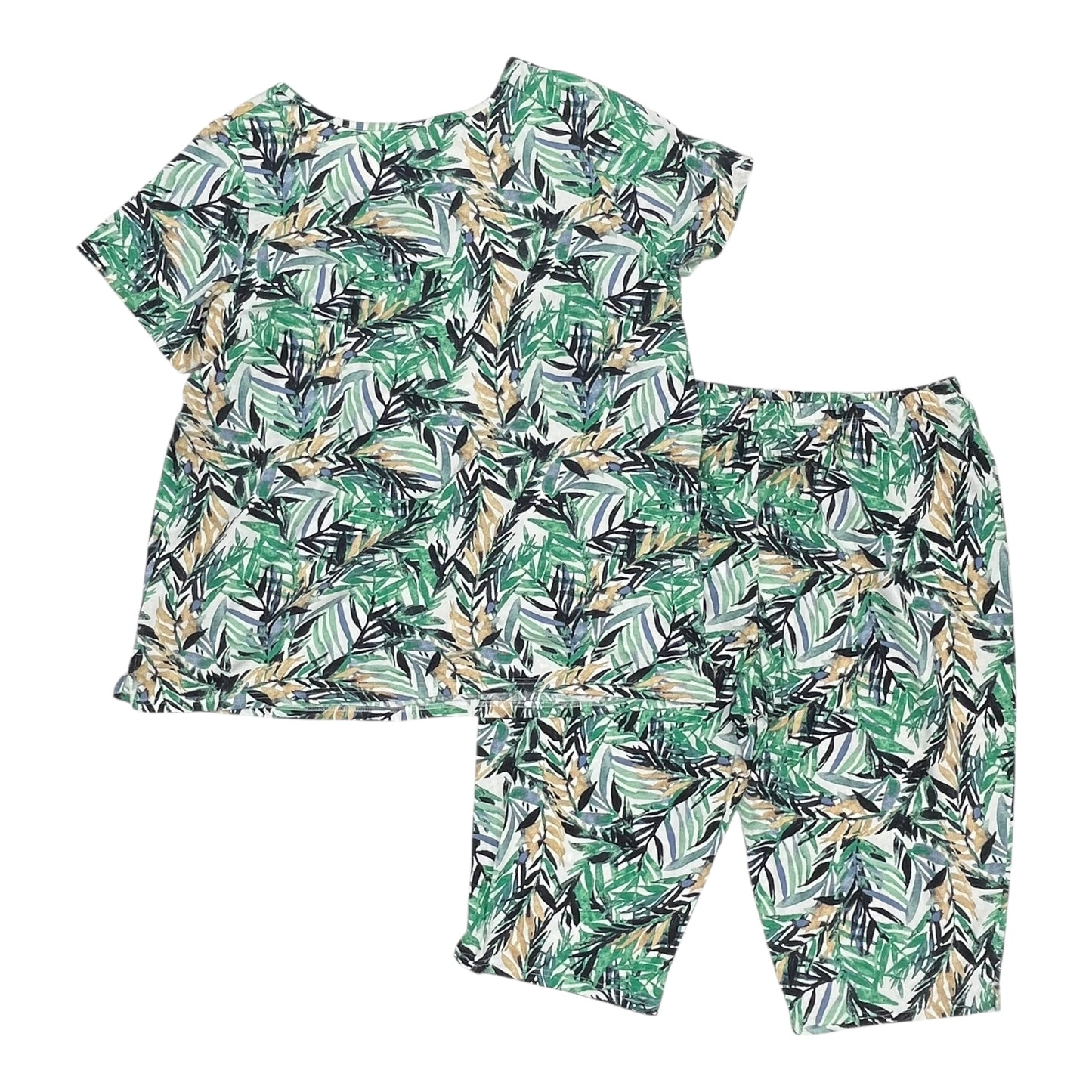 Lounge Set Pants By Romans In Green & White, Size:2X