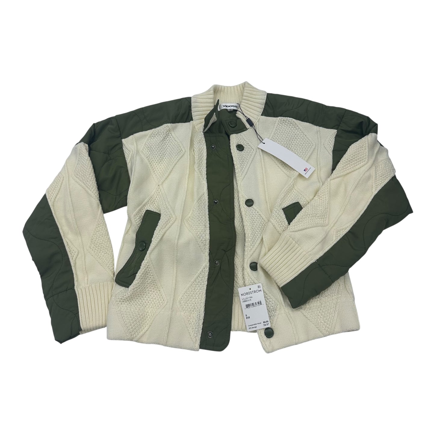 Jacket Other By Vigoss In Cream & Green, Size:S
