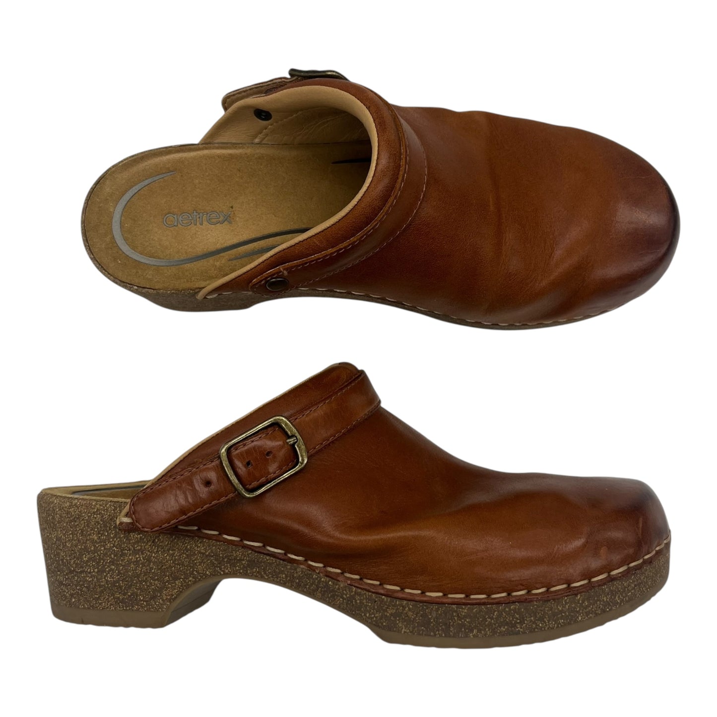 Shoes Heels Block By Aetrex In Brown, Size:8.5