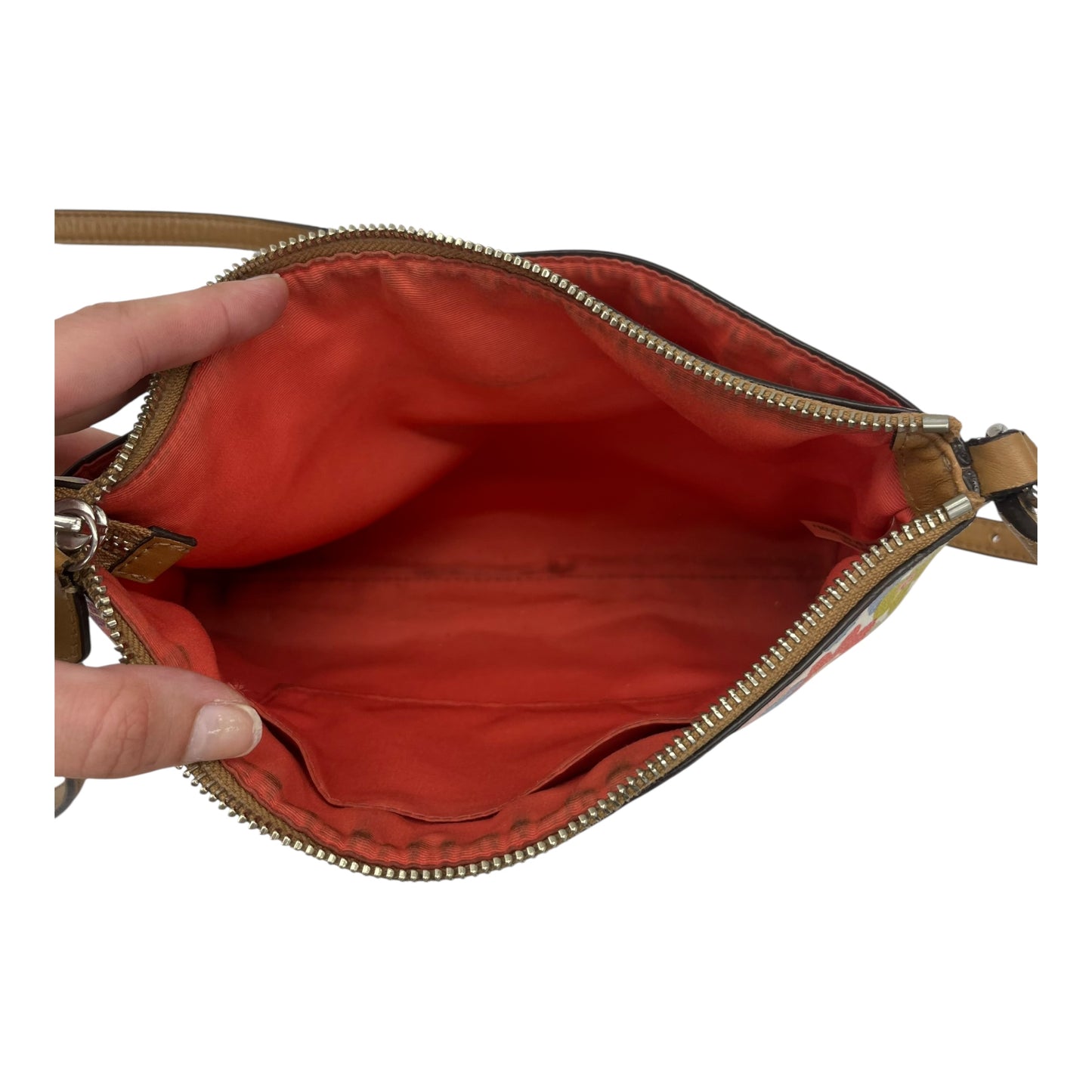 Crossbody Designer By Coach In Floral Print, Size:Medium