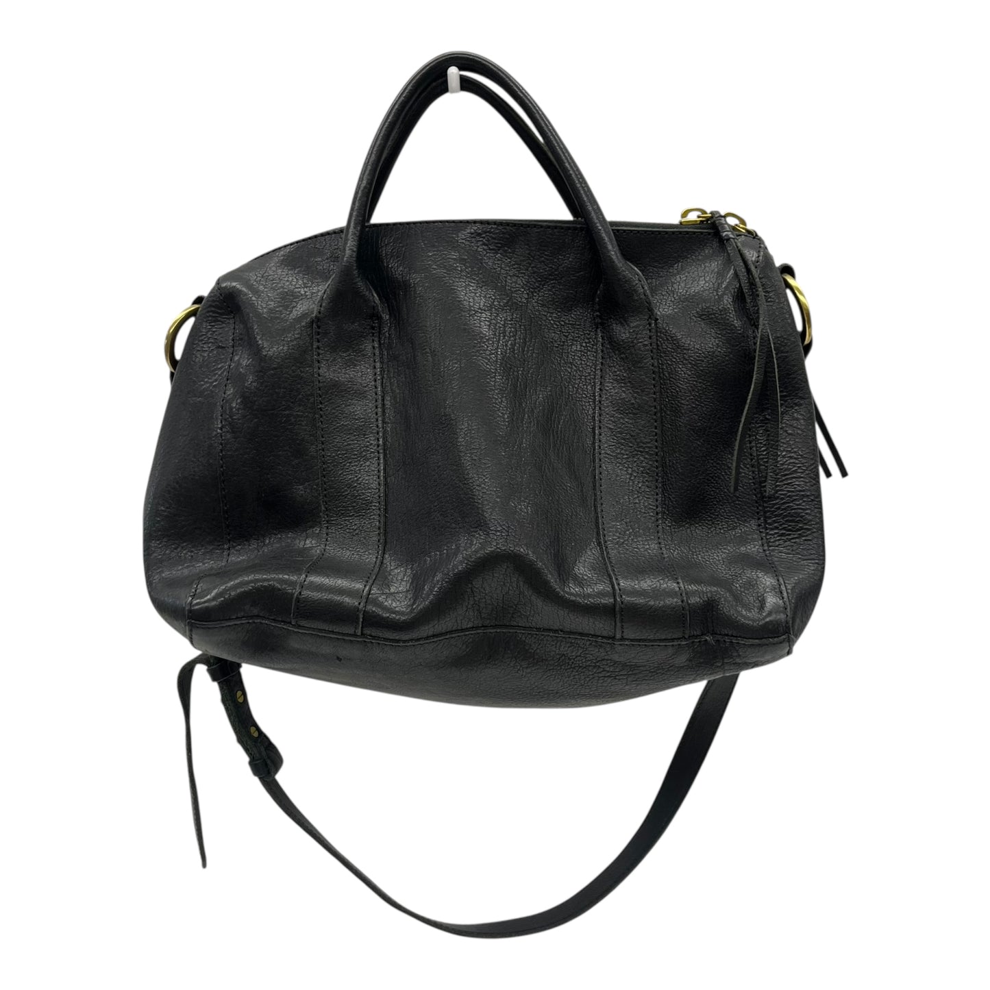 Handbag Leather By Clothes Mentor In Grey, Size:Medium