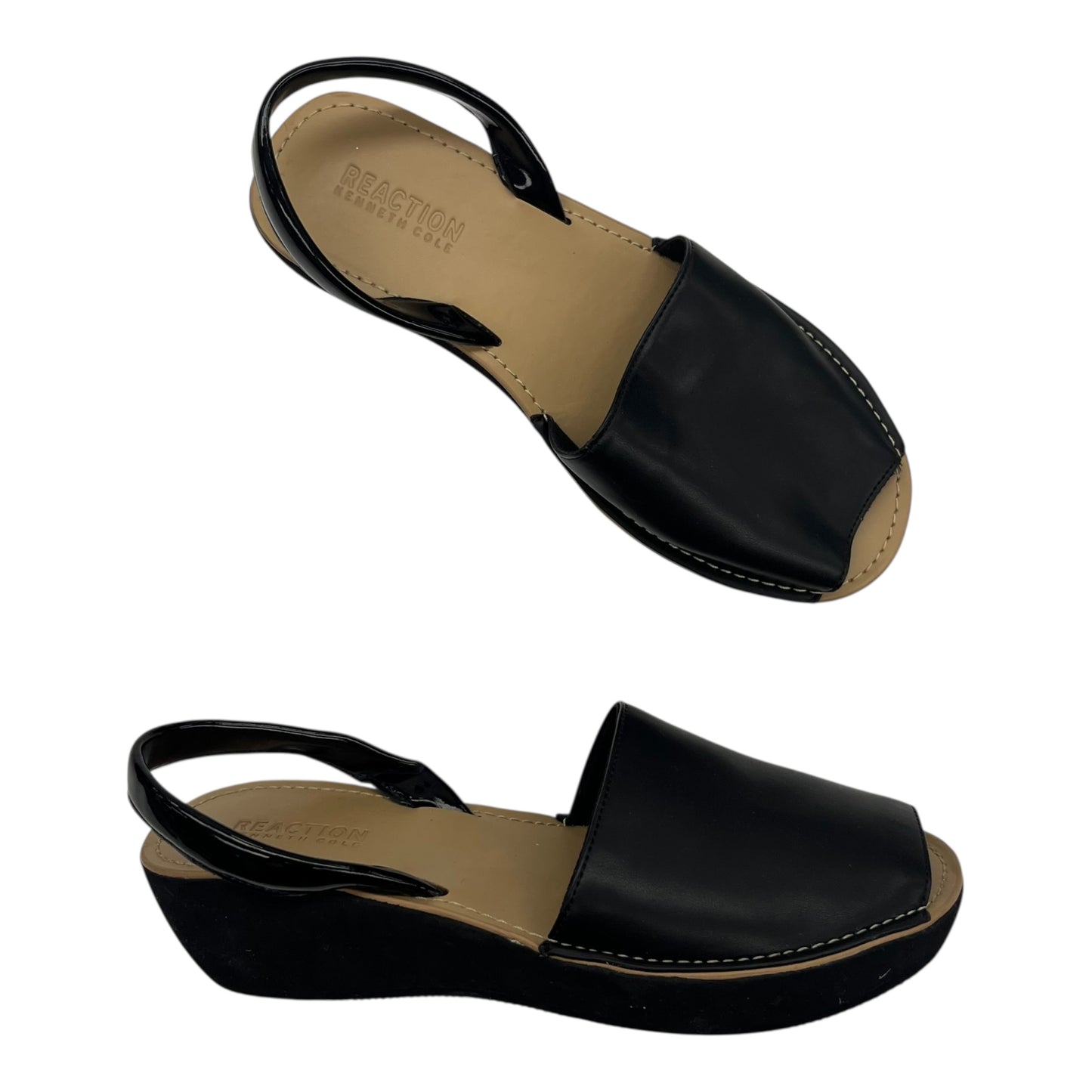 Sandals Heels Platform By Kenneth Cole Reaction In Black, Size:6.5