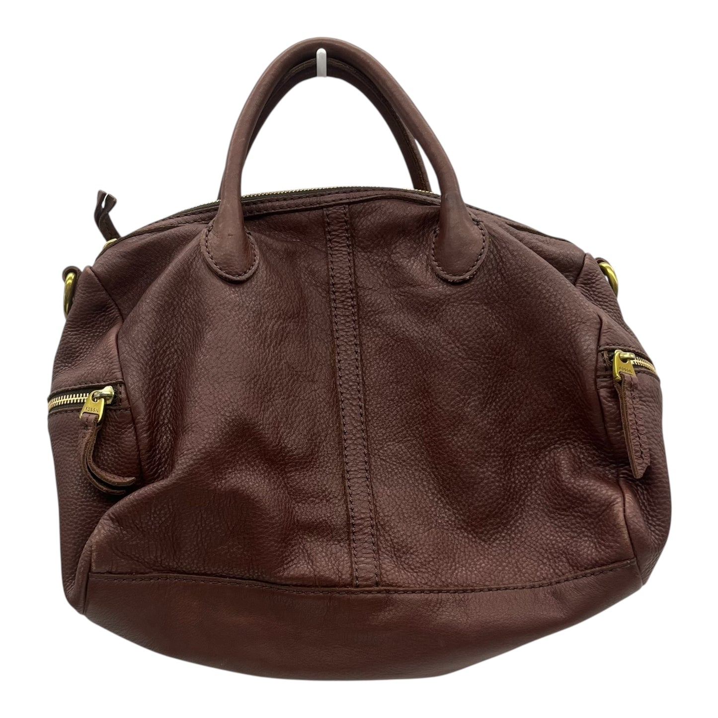 Handbag Leather By Fossil In Brown, Size:Medium