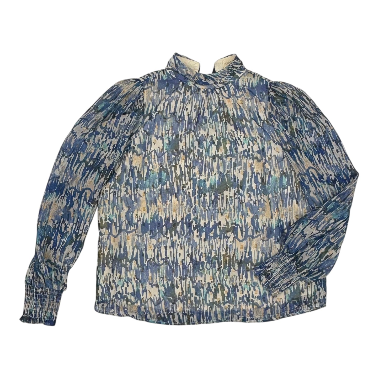 Blouse Ls By Clothes Mentor In Blue, Size:M