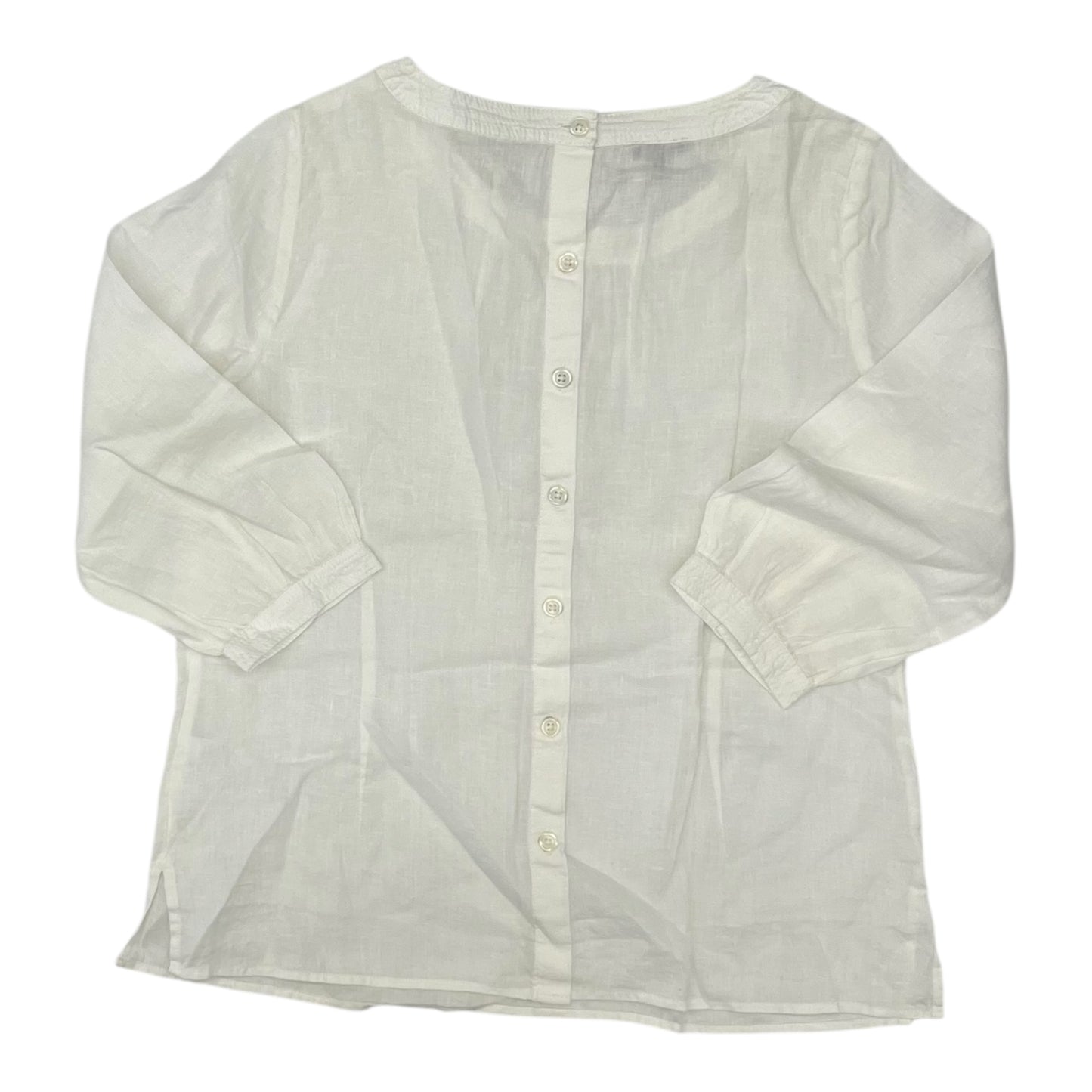 Blouse 3/4 Sleeve By Talbots In Cream, Size:M