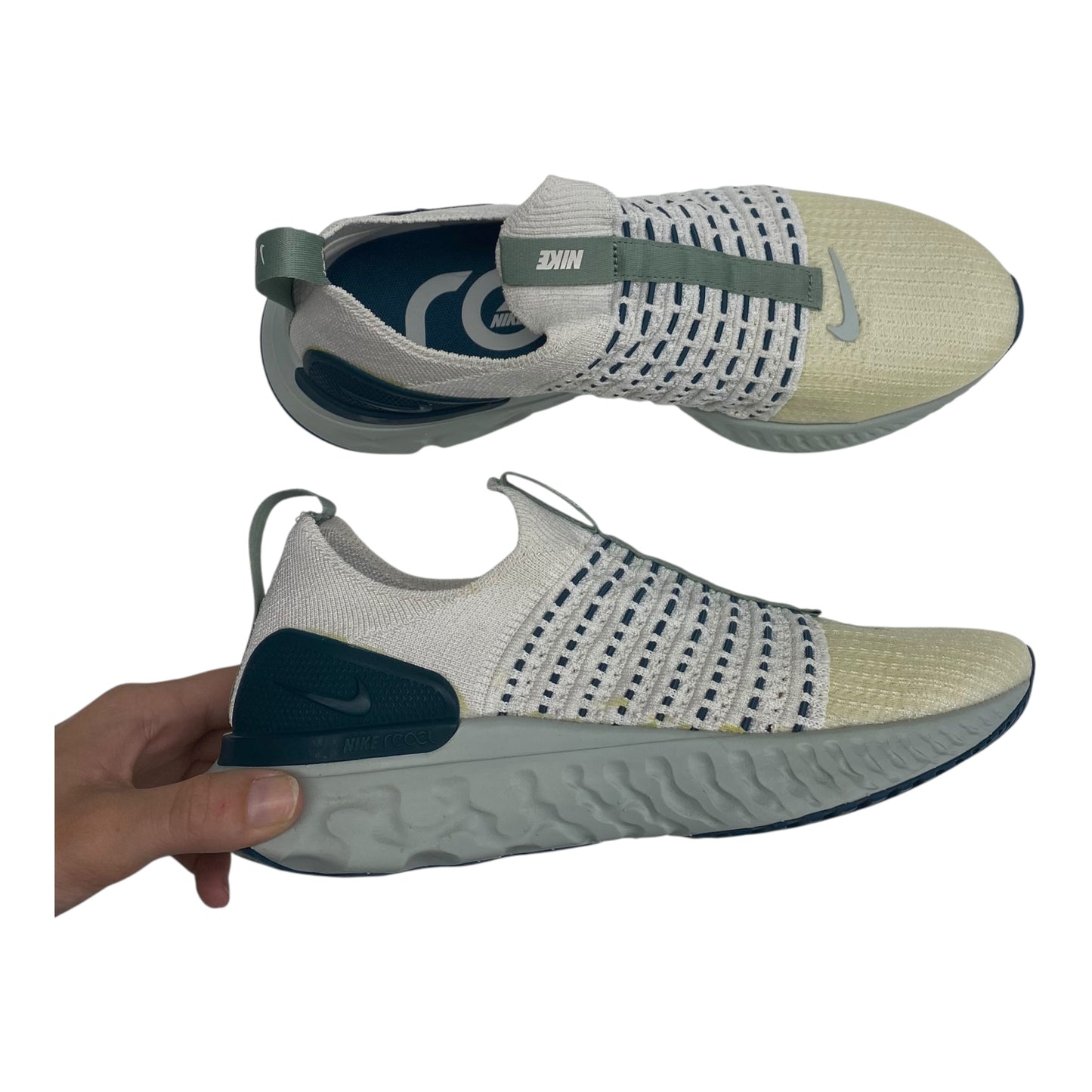 Shoes Athletic By Nike In Cream & Green, Size:8.5