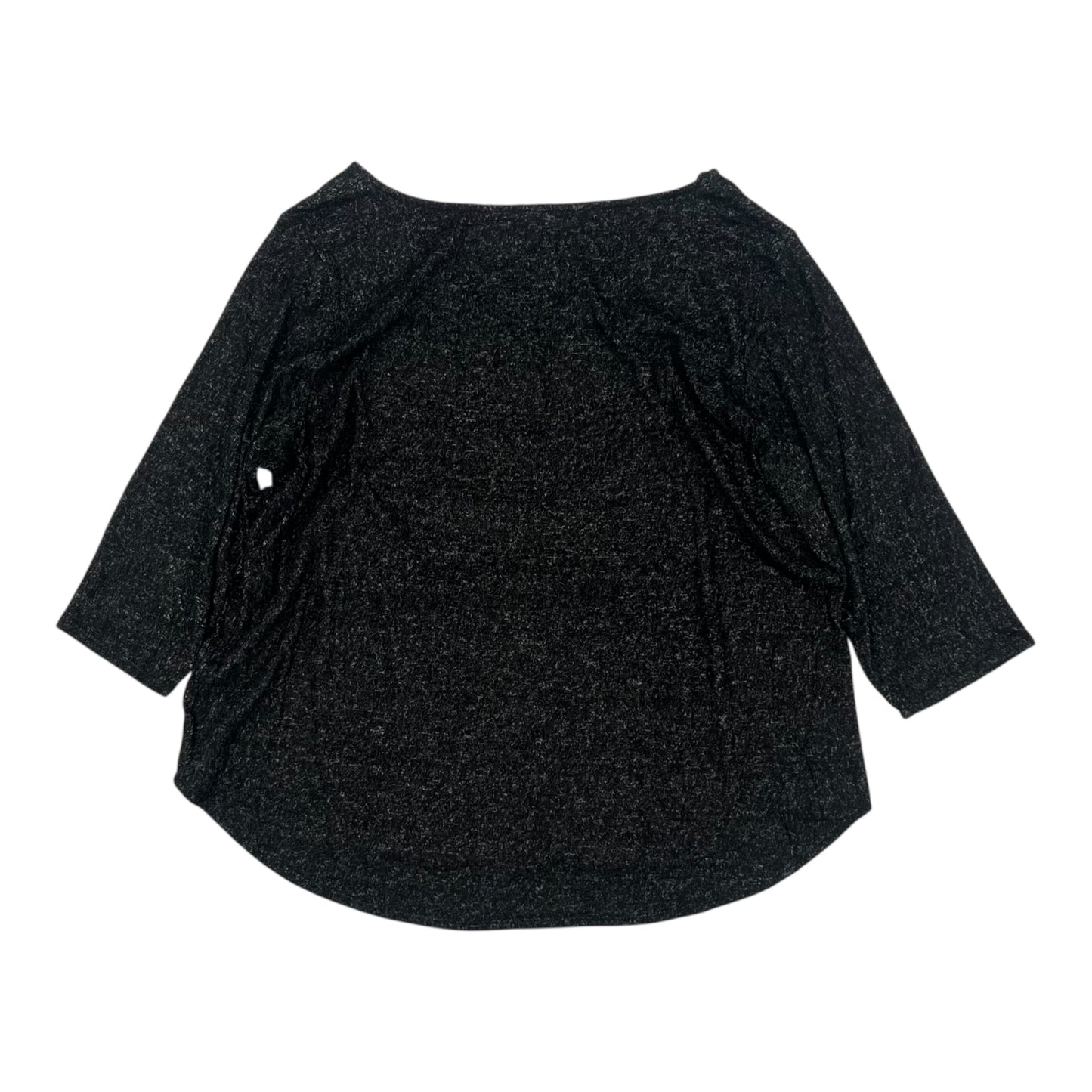 Top 3/4 Sleeve By Green Envelope In Black, Size:3X